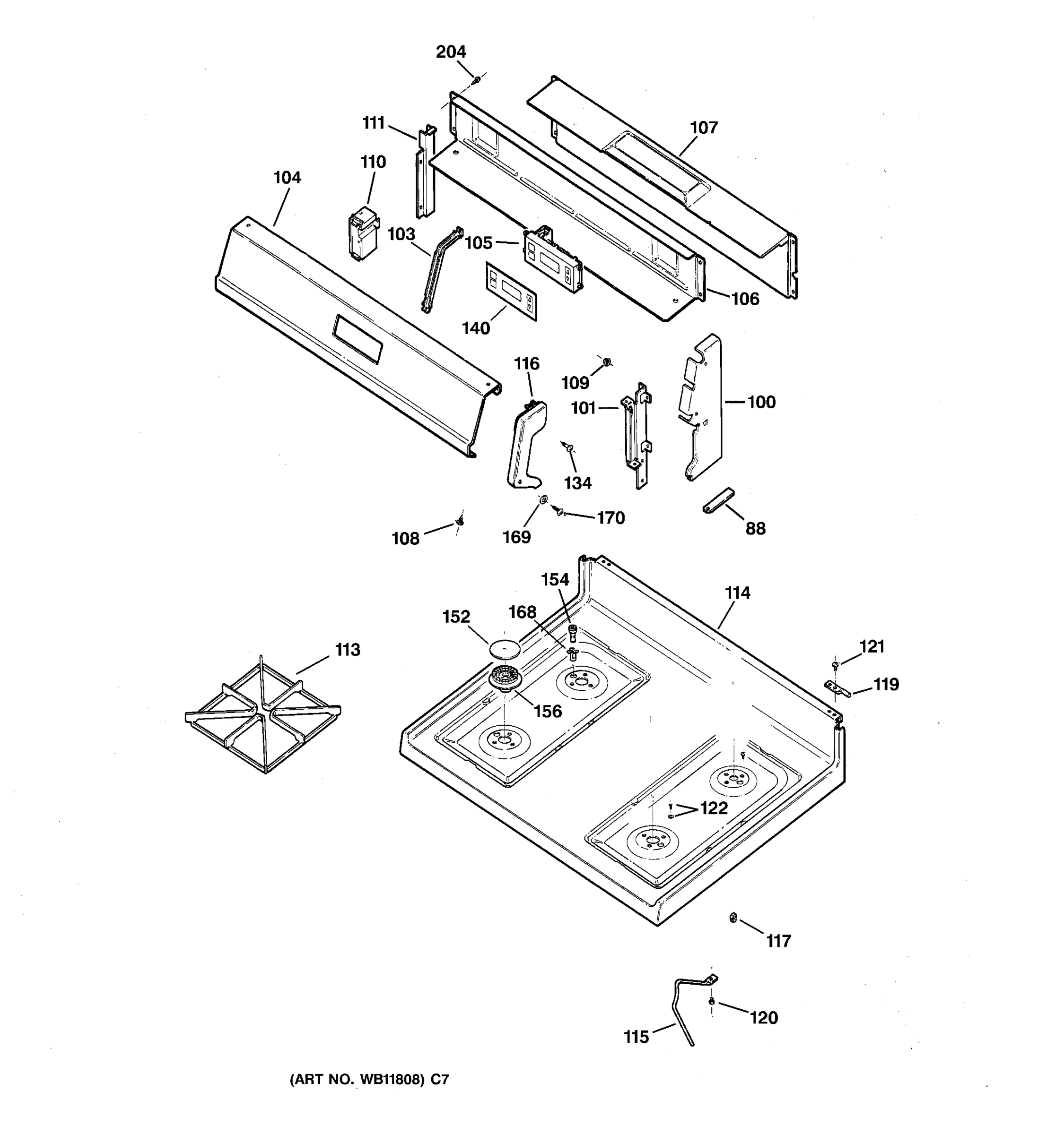 CONTROL PANEL & COOKTOP