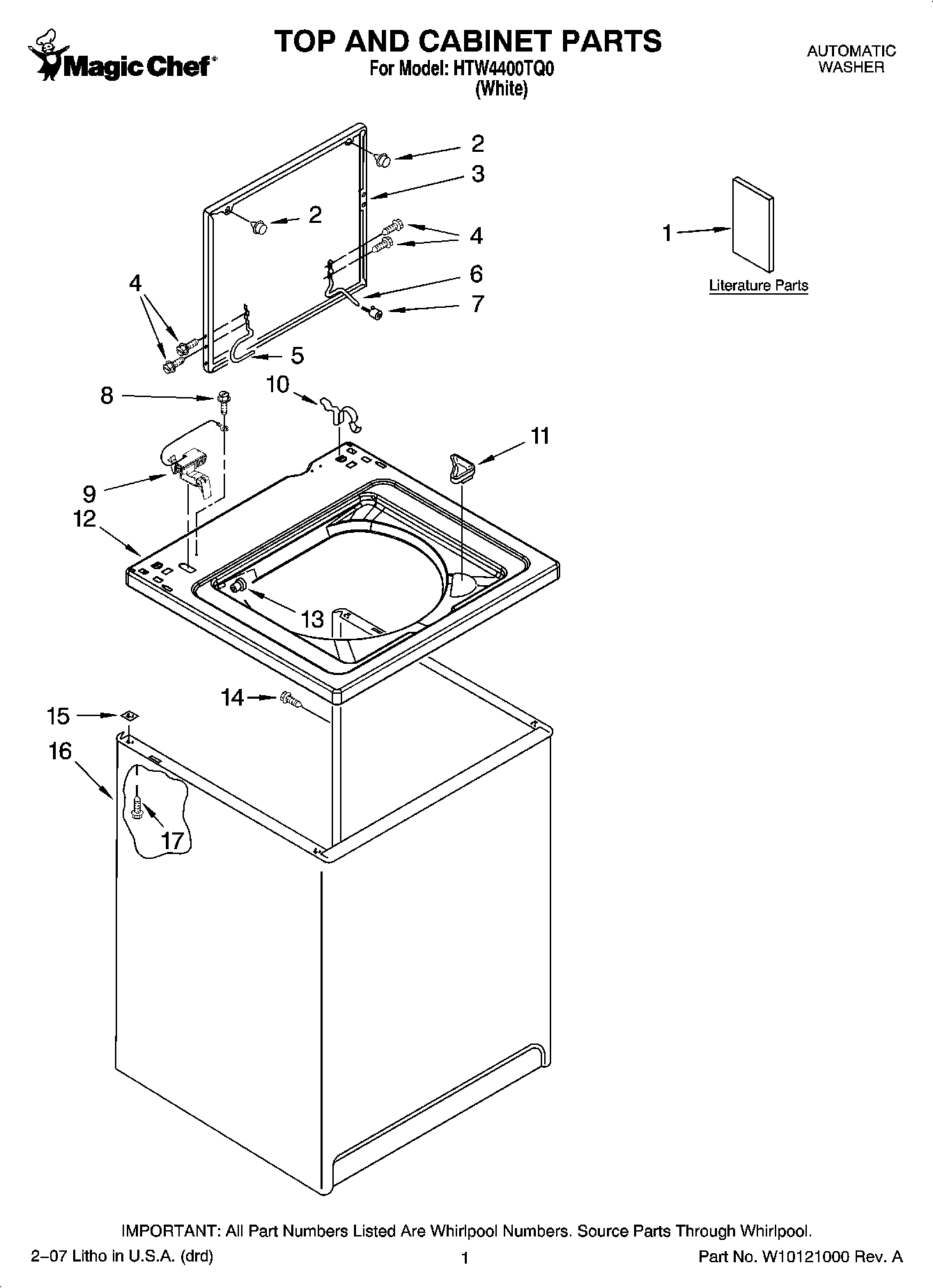 01 - TOP AND CABINET PARTS