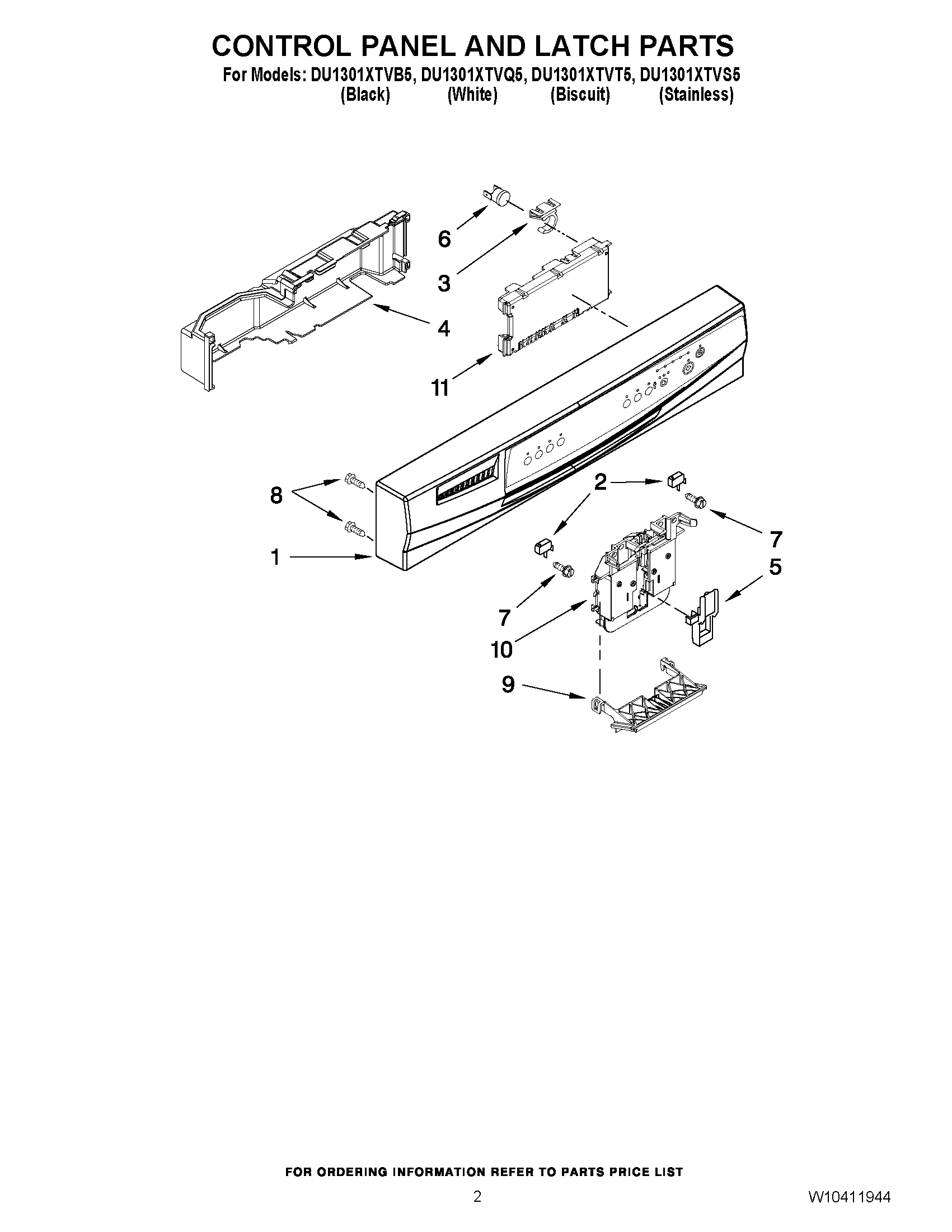 02 - CONTROL PANEL AND LATCH PARTS
