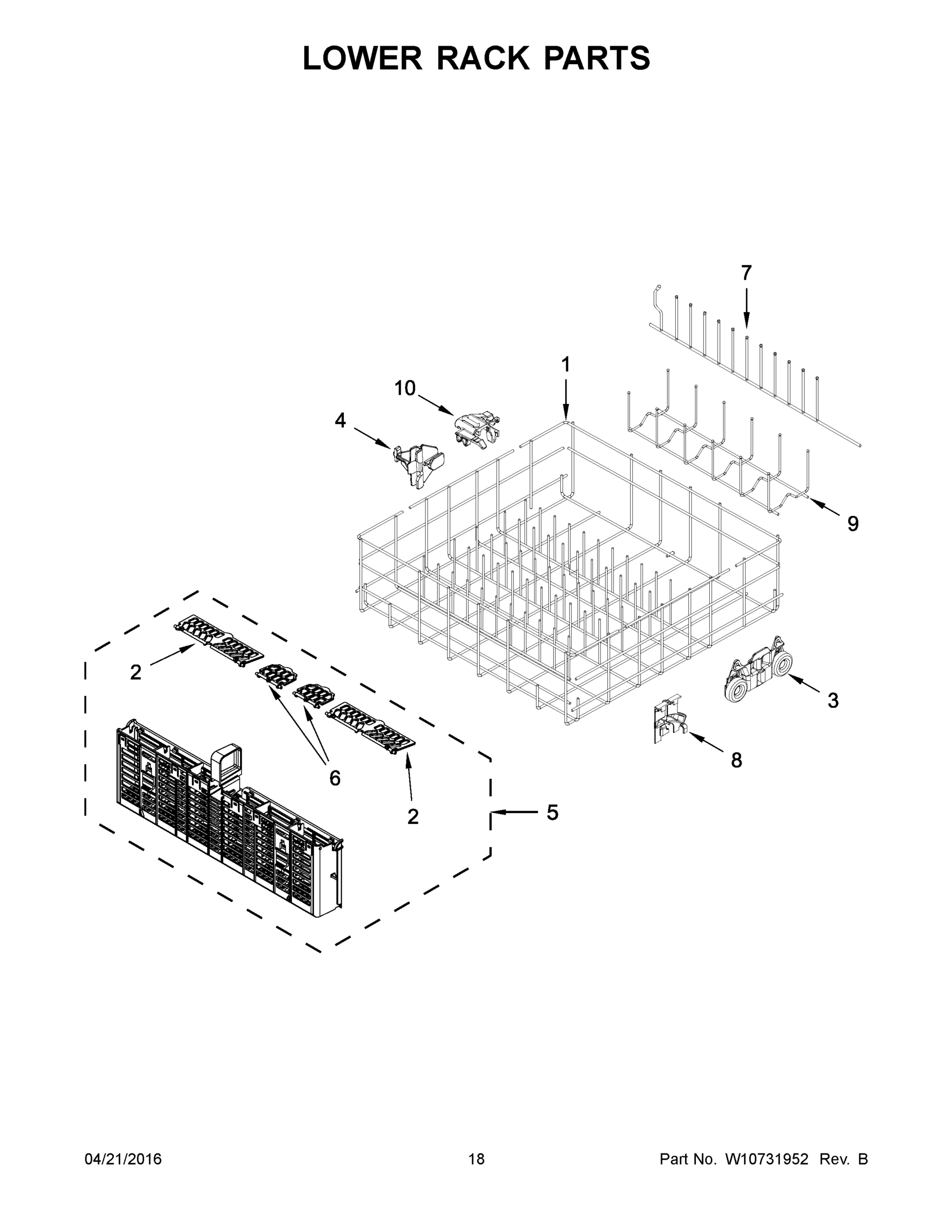 10 - LOWER RACK PARTS