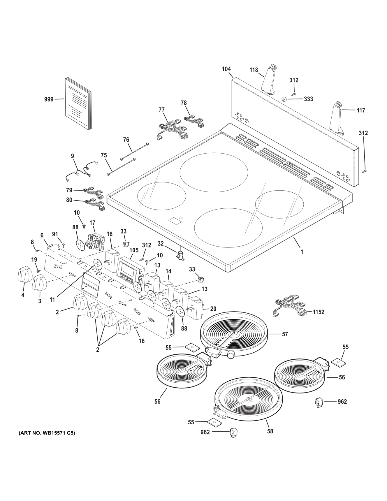 CONTROL PANEL & COOKTOP