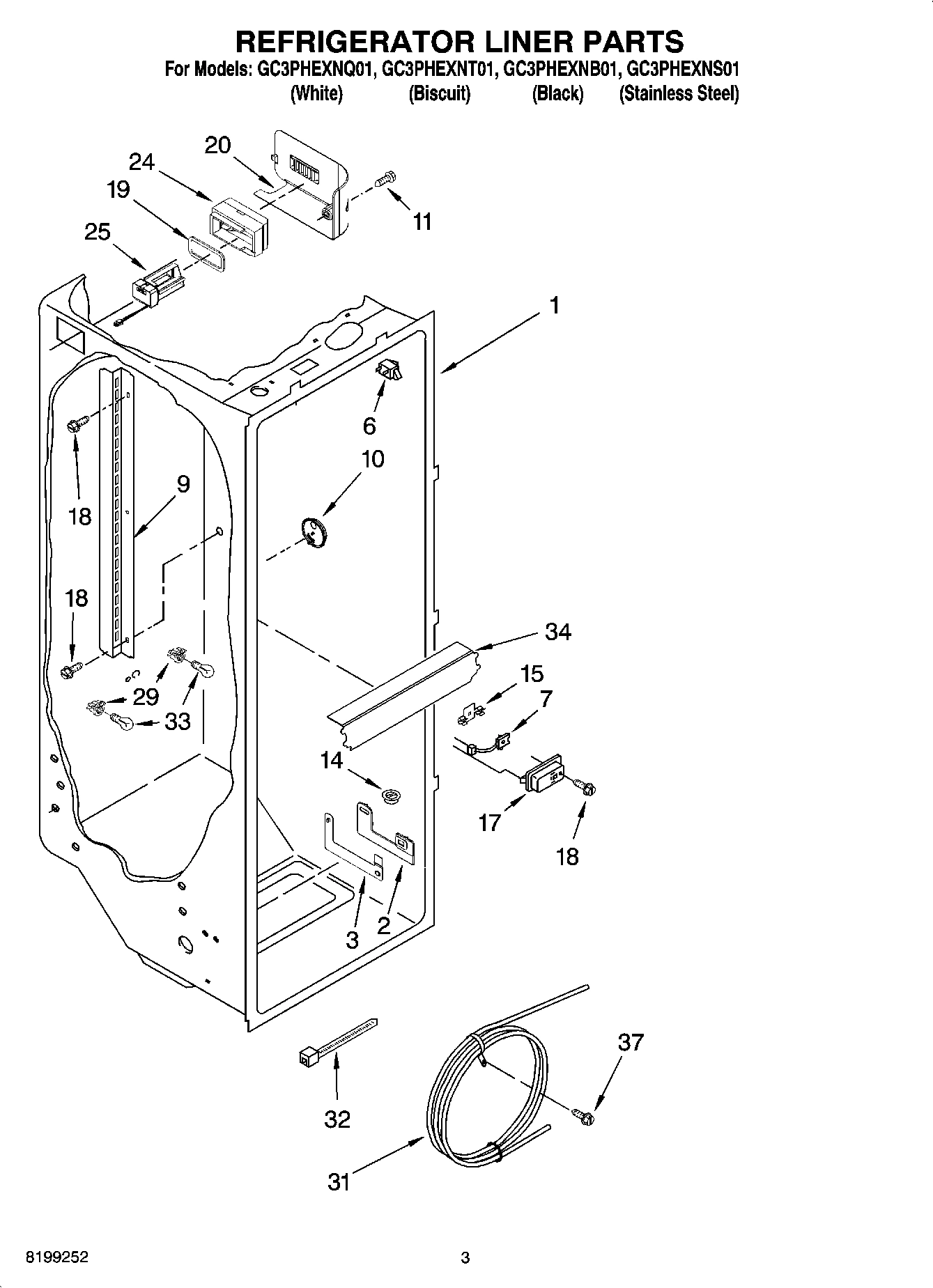 02 - REFRIGERATOR LINER PARTS