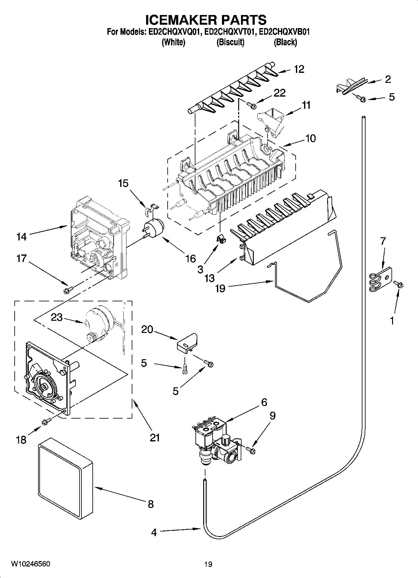 12 - ICEMAKER PARTS, OPTIONAL PARTS (NOT INCLUDED)