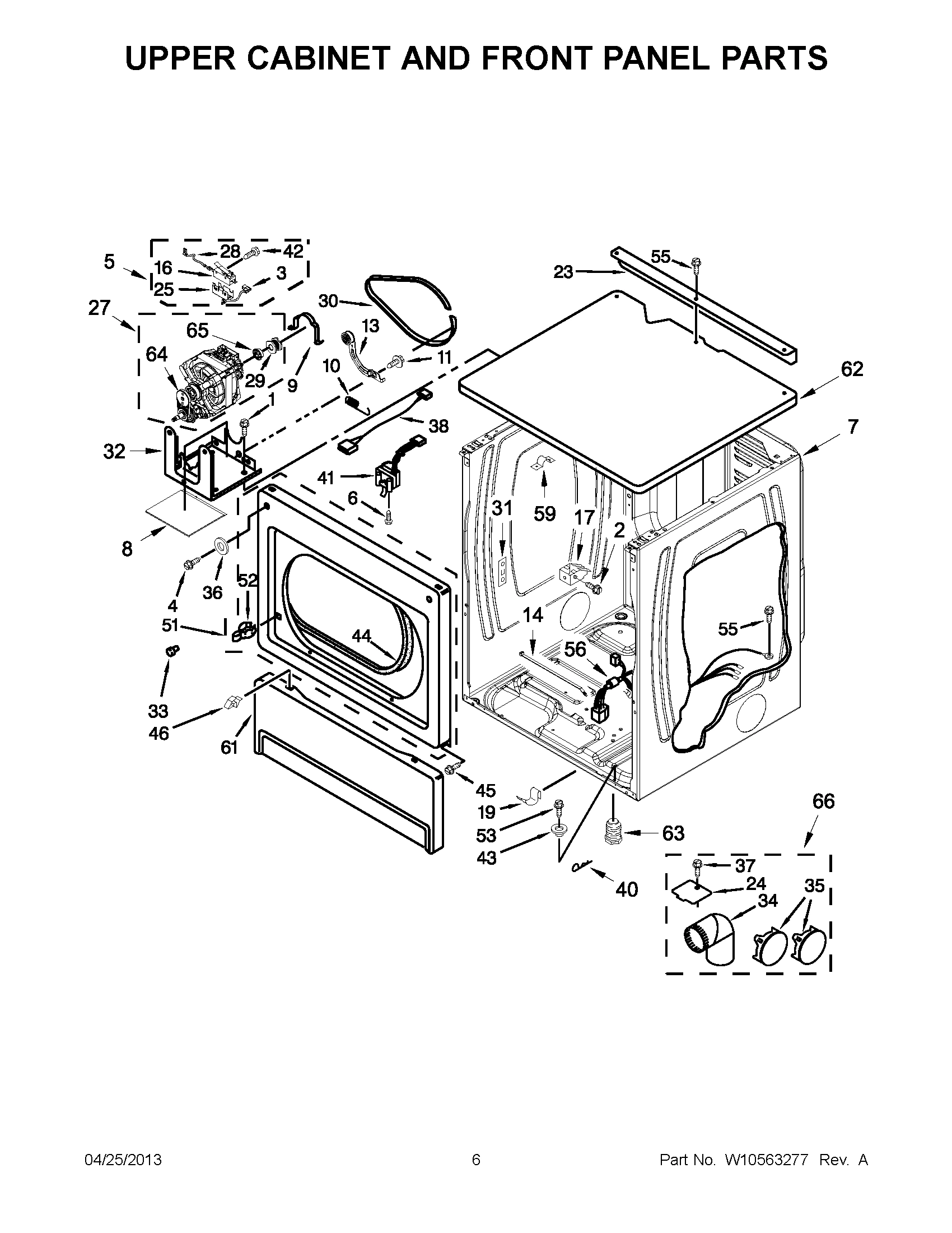 03 - UPPER CABINET AND FRONT PANEL PARTS