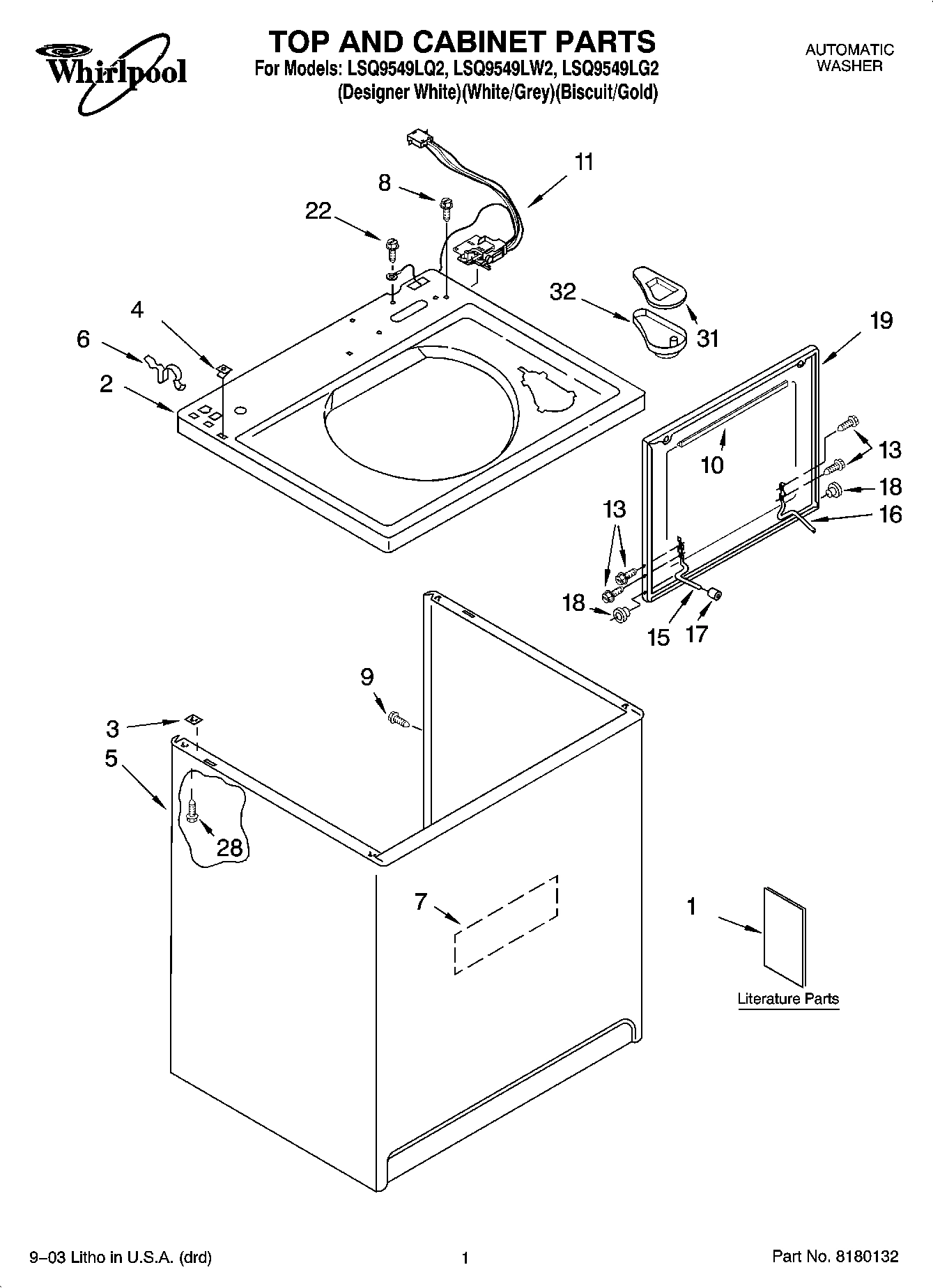 01 - TOP AND CABINET PARTS