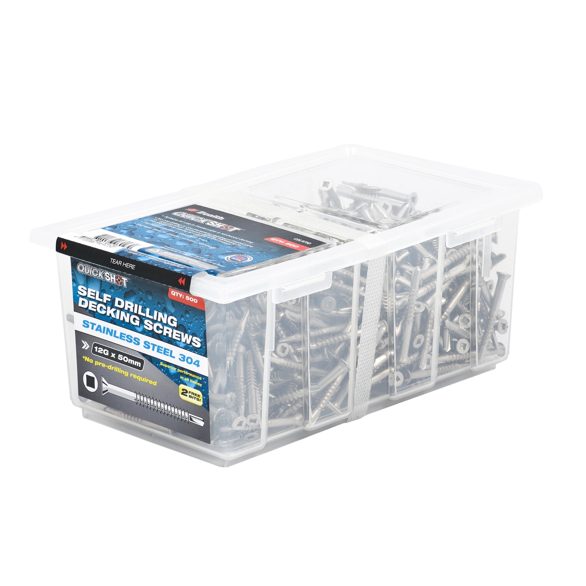 ZENITH® 12G x 50mm 304 Stainless Steel Decking Screws – 500 Pack