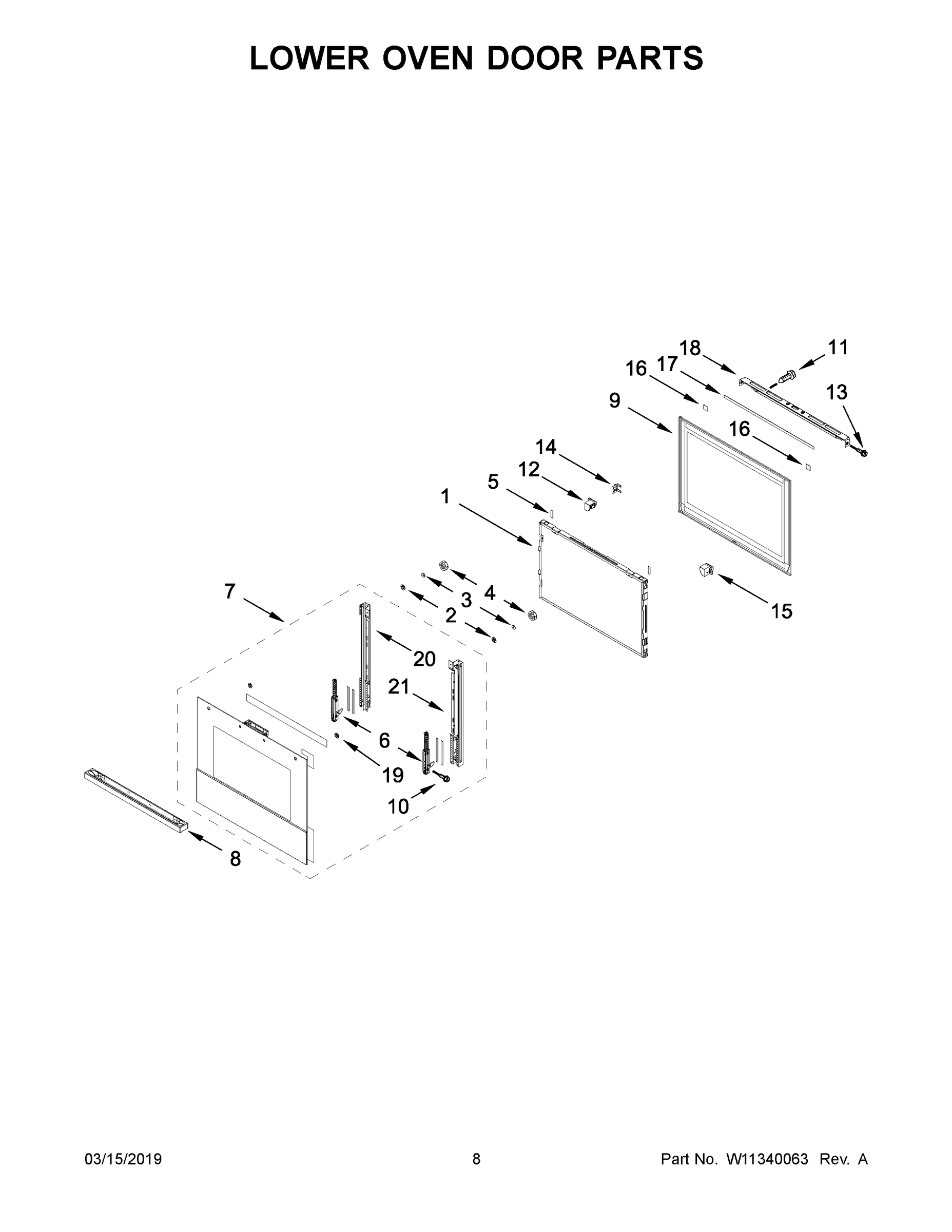 05 - LOWER OVEN DOOR PARTS