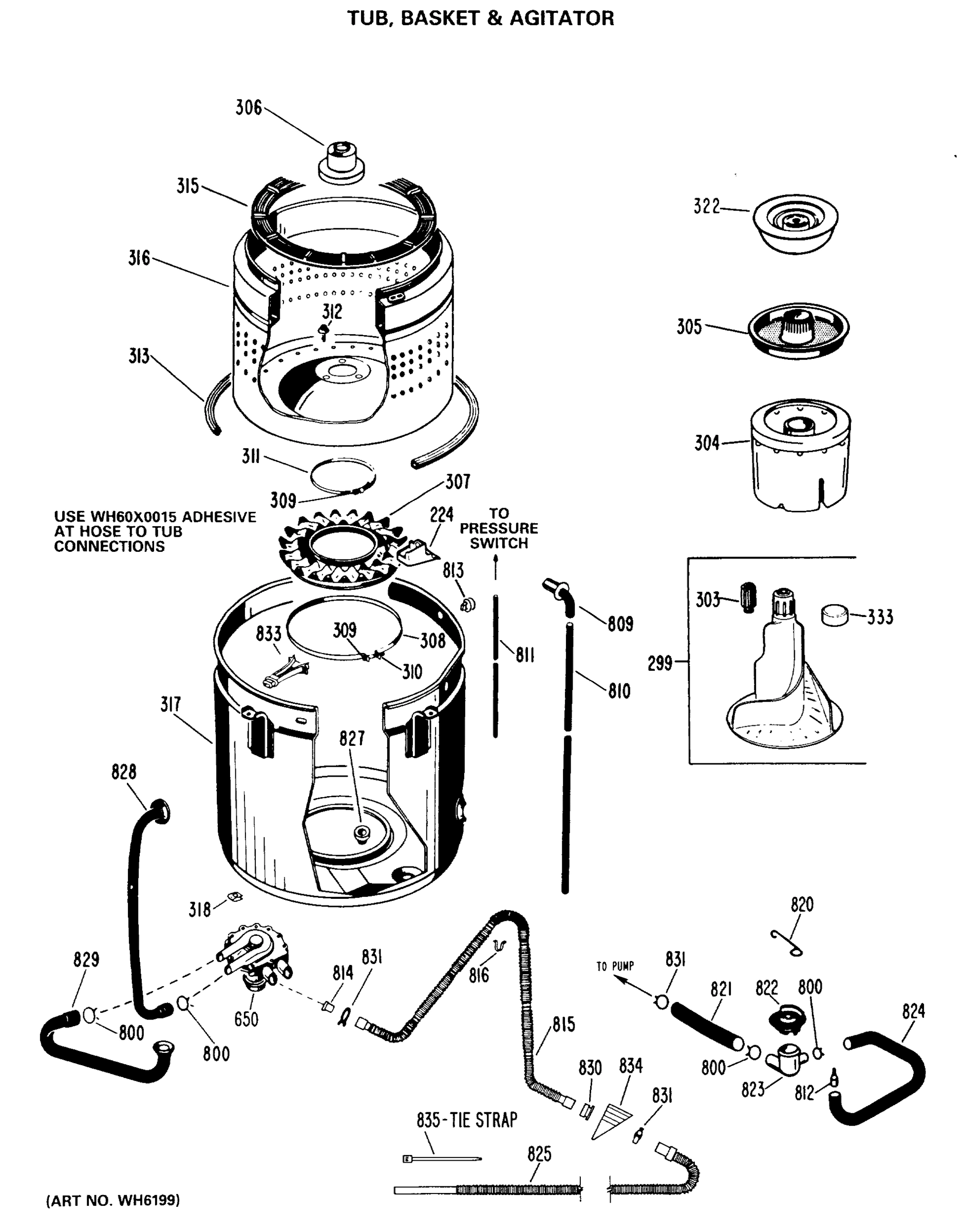 TUB, BASKET & AGITATOR