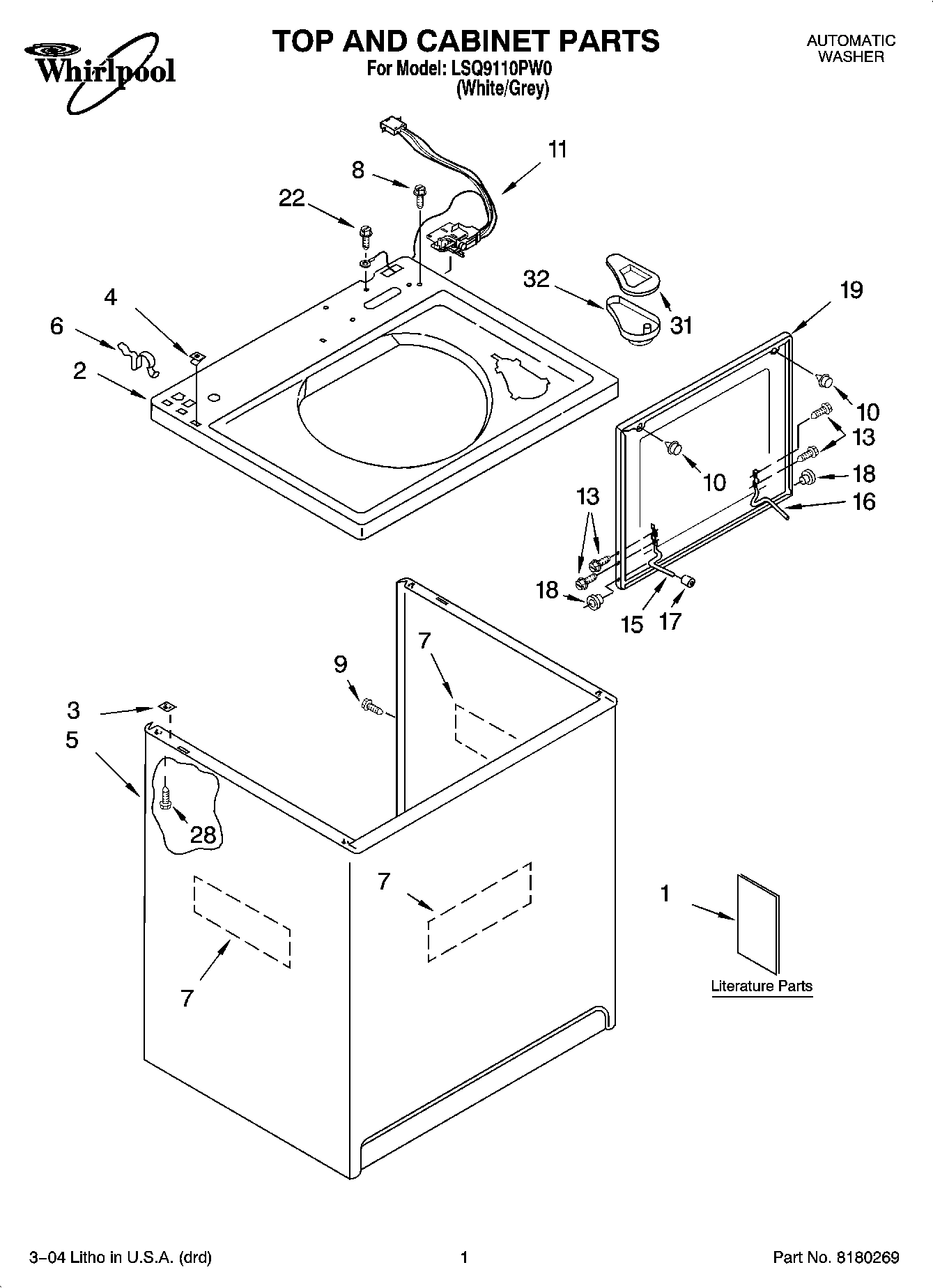 01 - TOP AND CABINET PARTS