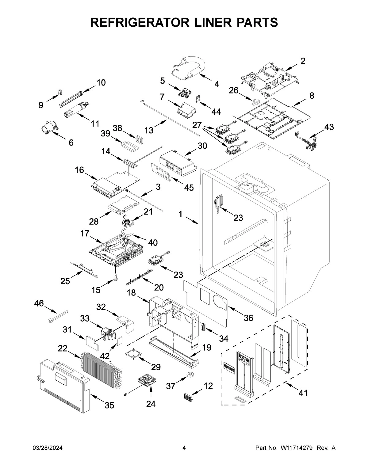 03 - REFRIGERATOR LINER PARTS