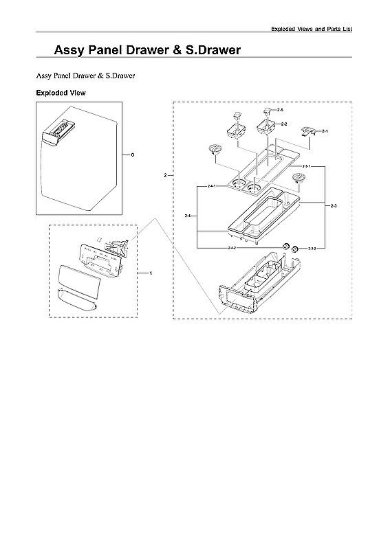 DRAWER PANEL & S. DRAWER ASSY