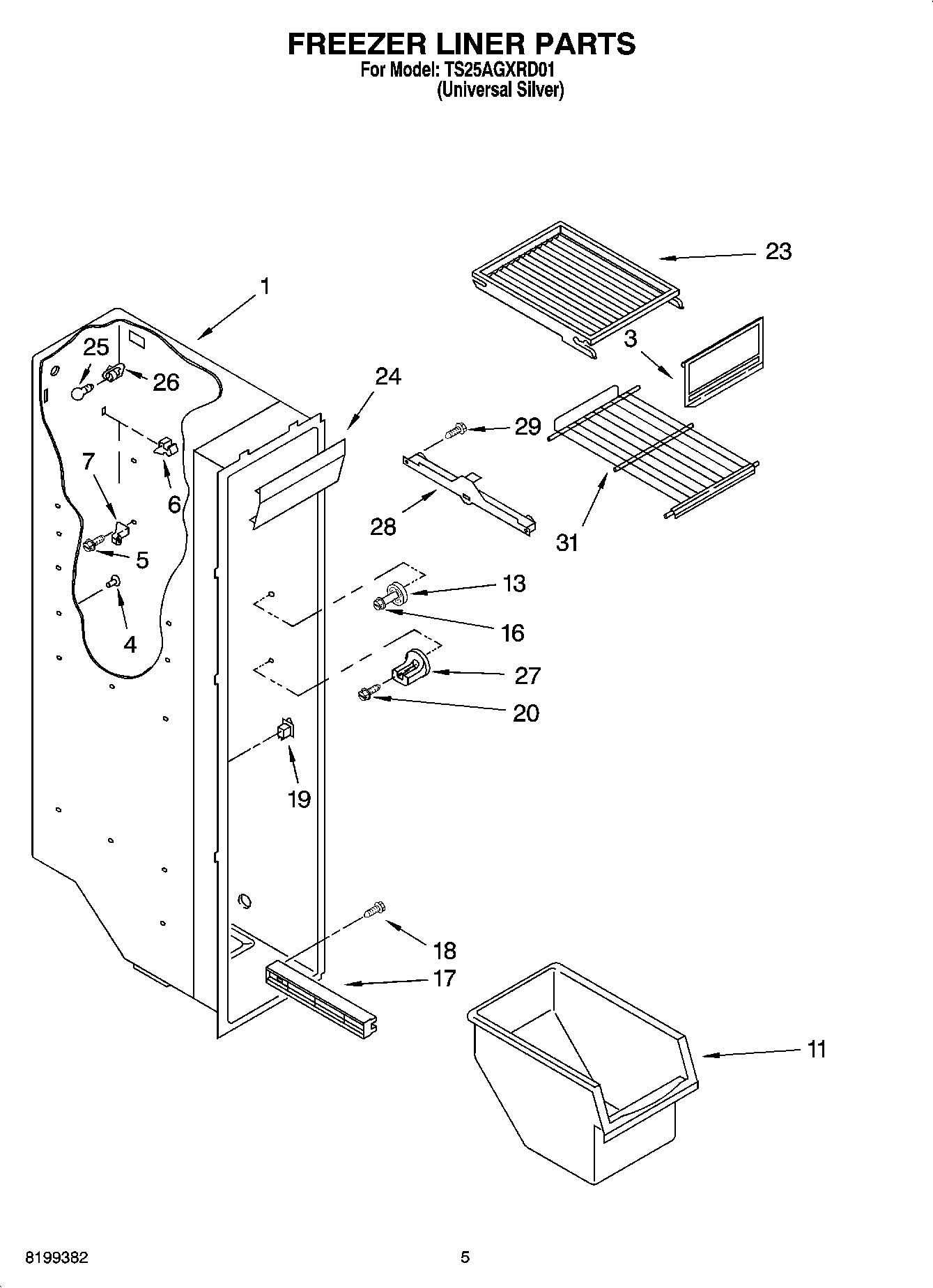 04 - FREEZER LINER PARTS