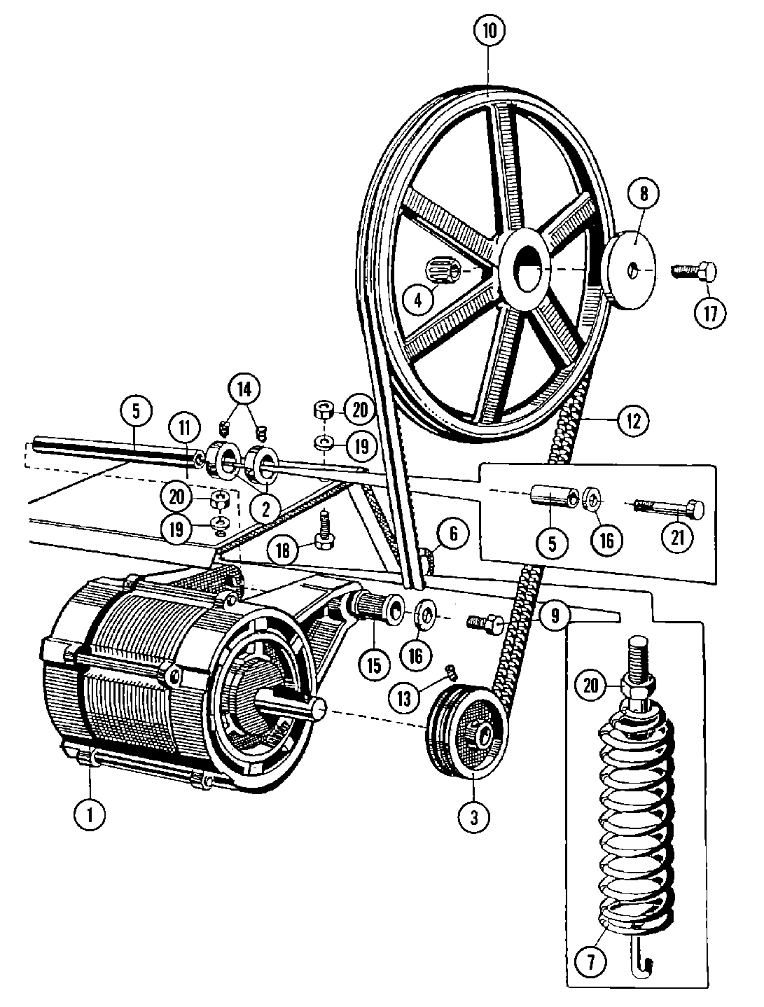 10 - MOTOR & BASKET PULLEY