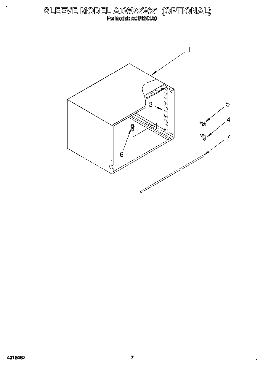 05 - SLEEVE MODEL A0W22W21 (OPTIONAL)
