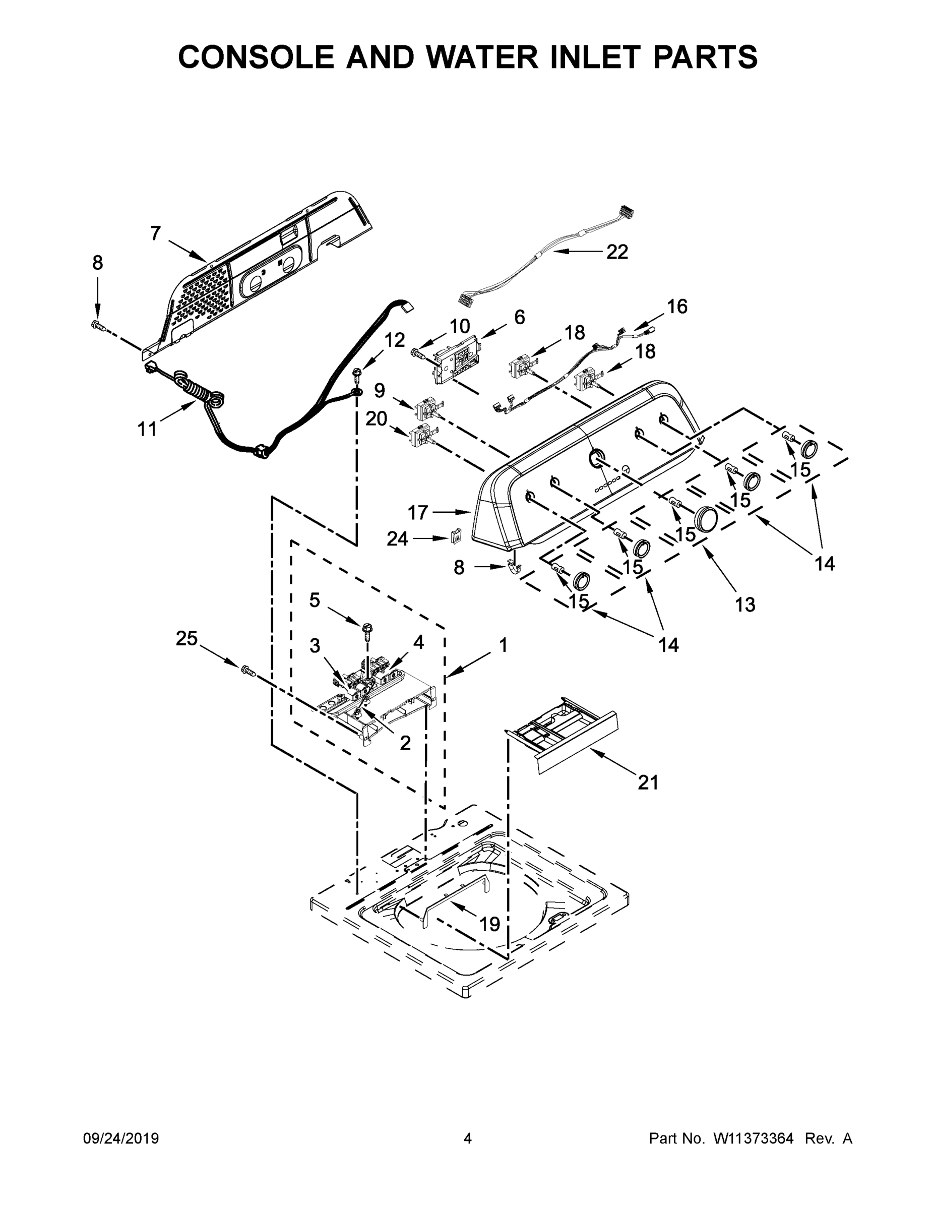 03 - CONSOLE AND WATER INLET PARTS