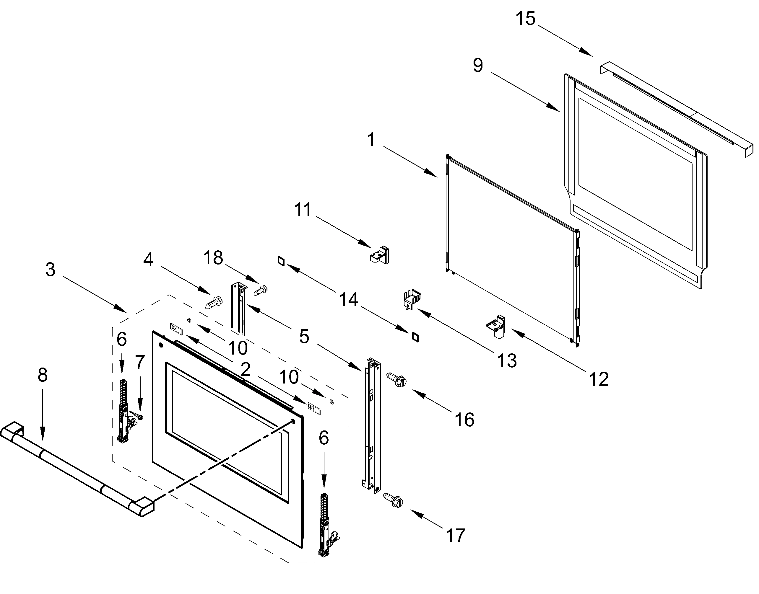 UPPER OVEN DOOR PARTS