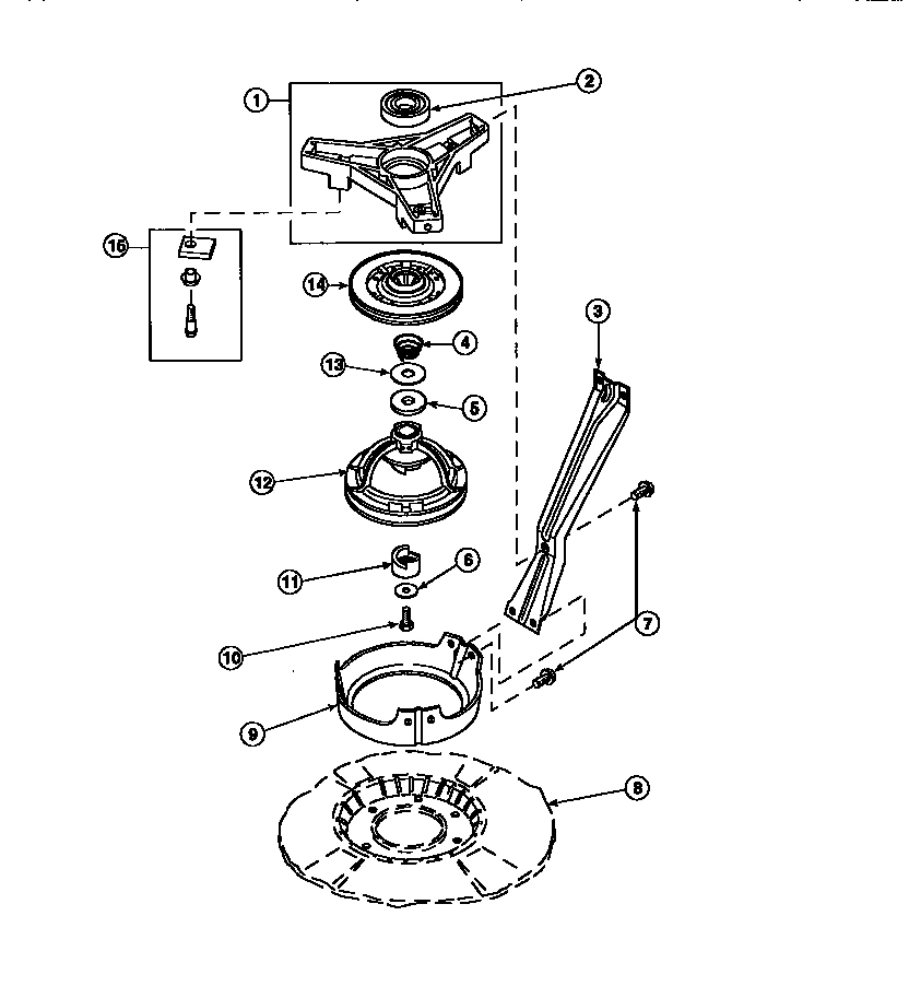 04 - BRG HSG/BRAKE PULLEY & PIVOT DOME