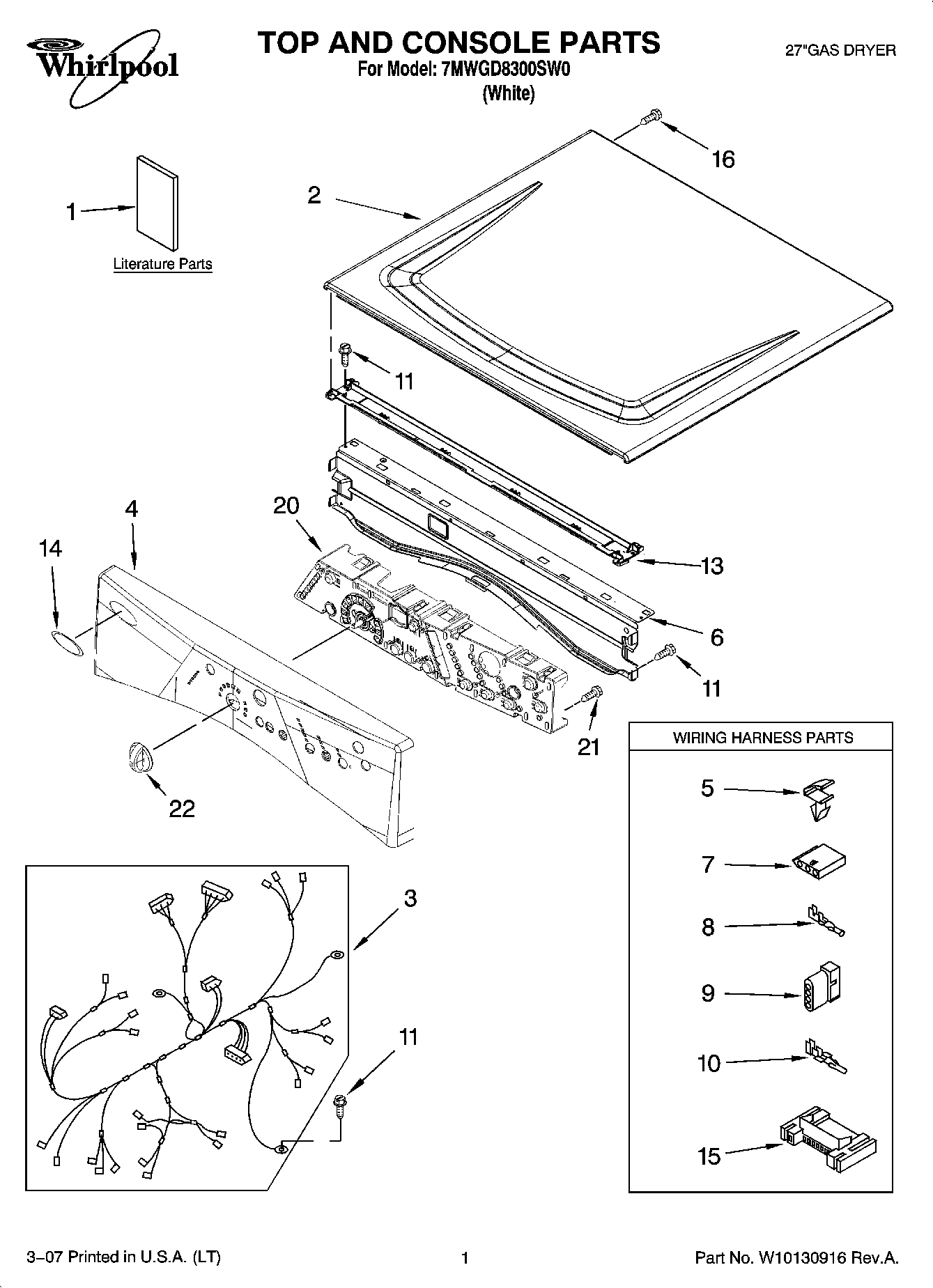 01 - TOP AND CONSOLE PARTS
