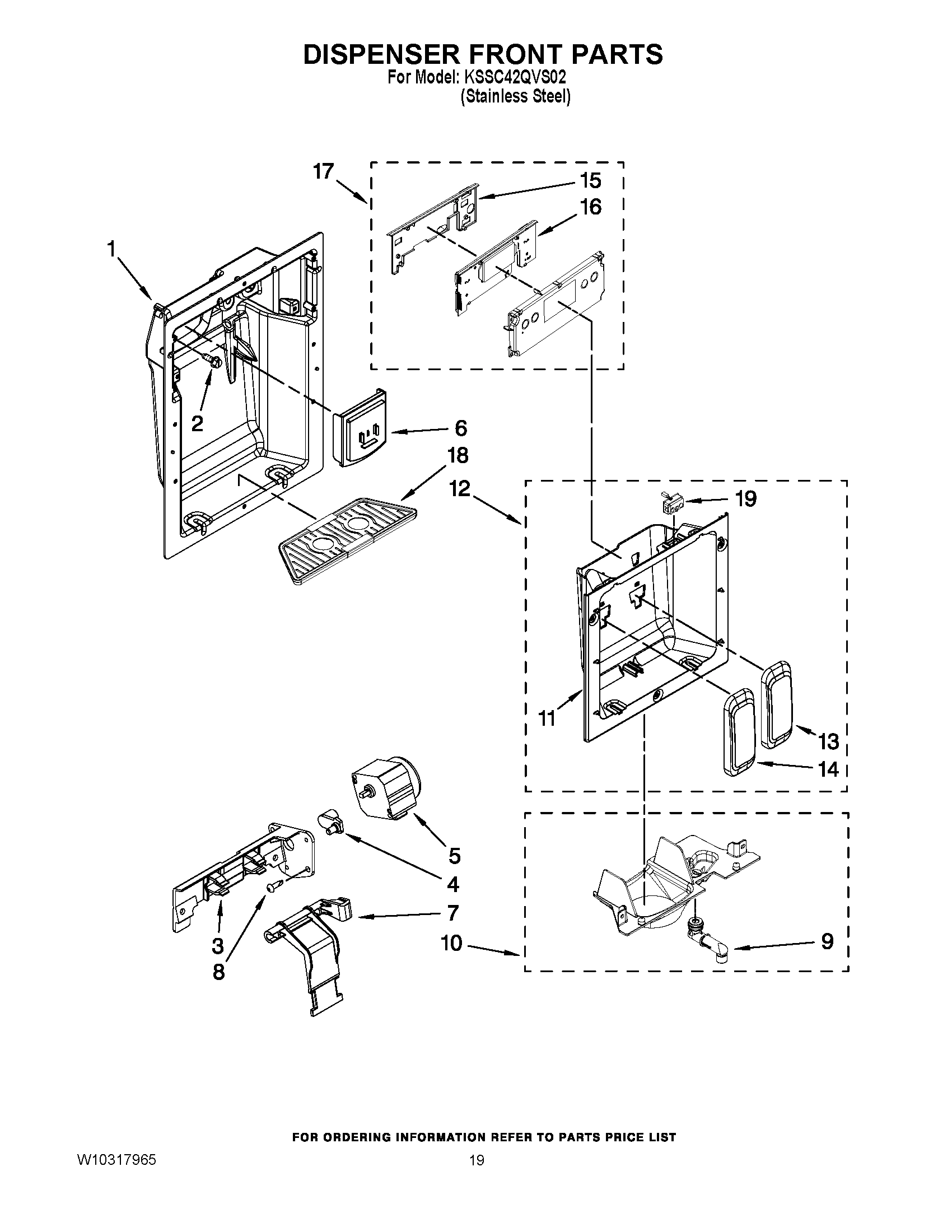 12 - DISPENSER FRONT PARTS