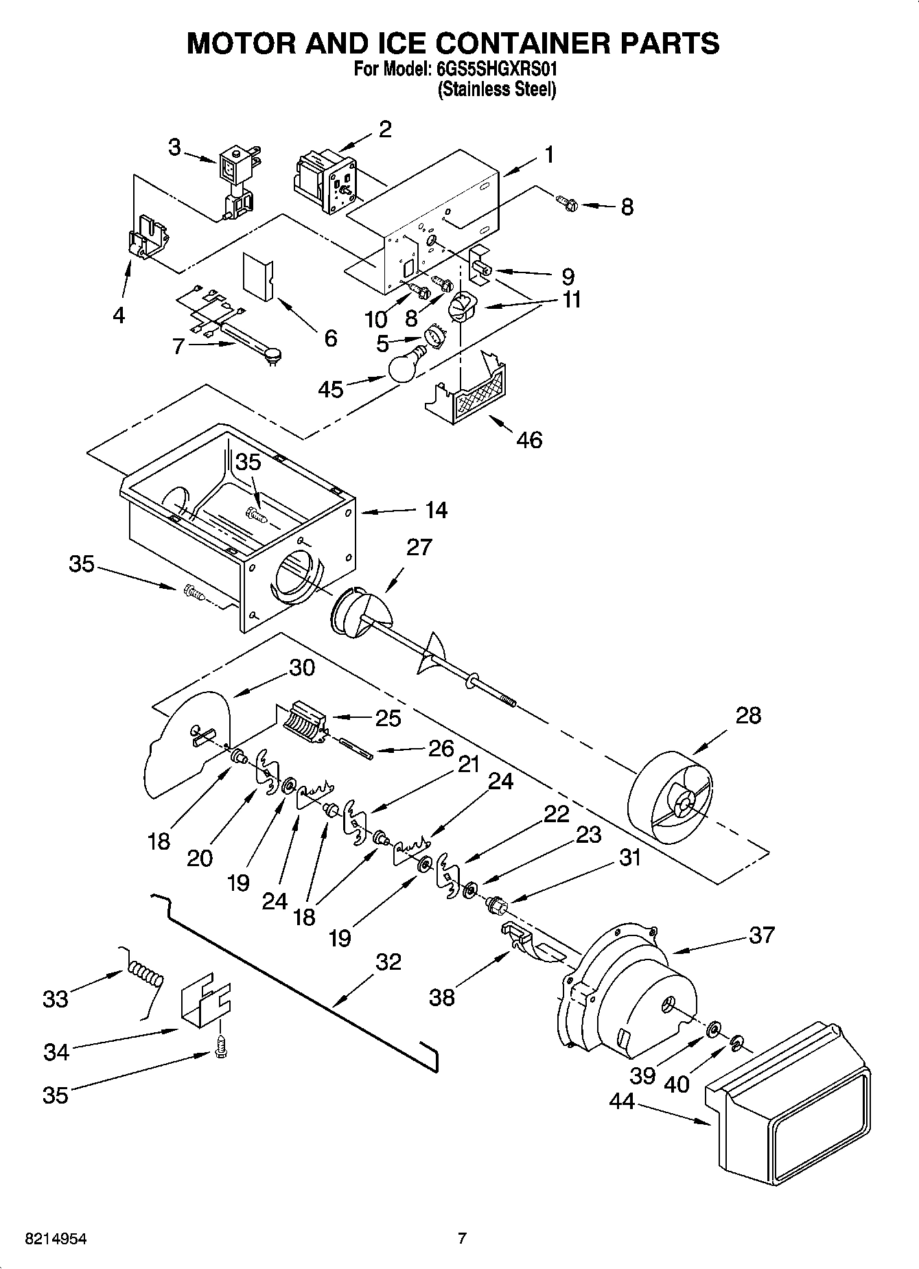 05 - MOTOR AND ICE CONTAINER PARTS