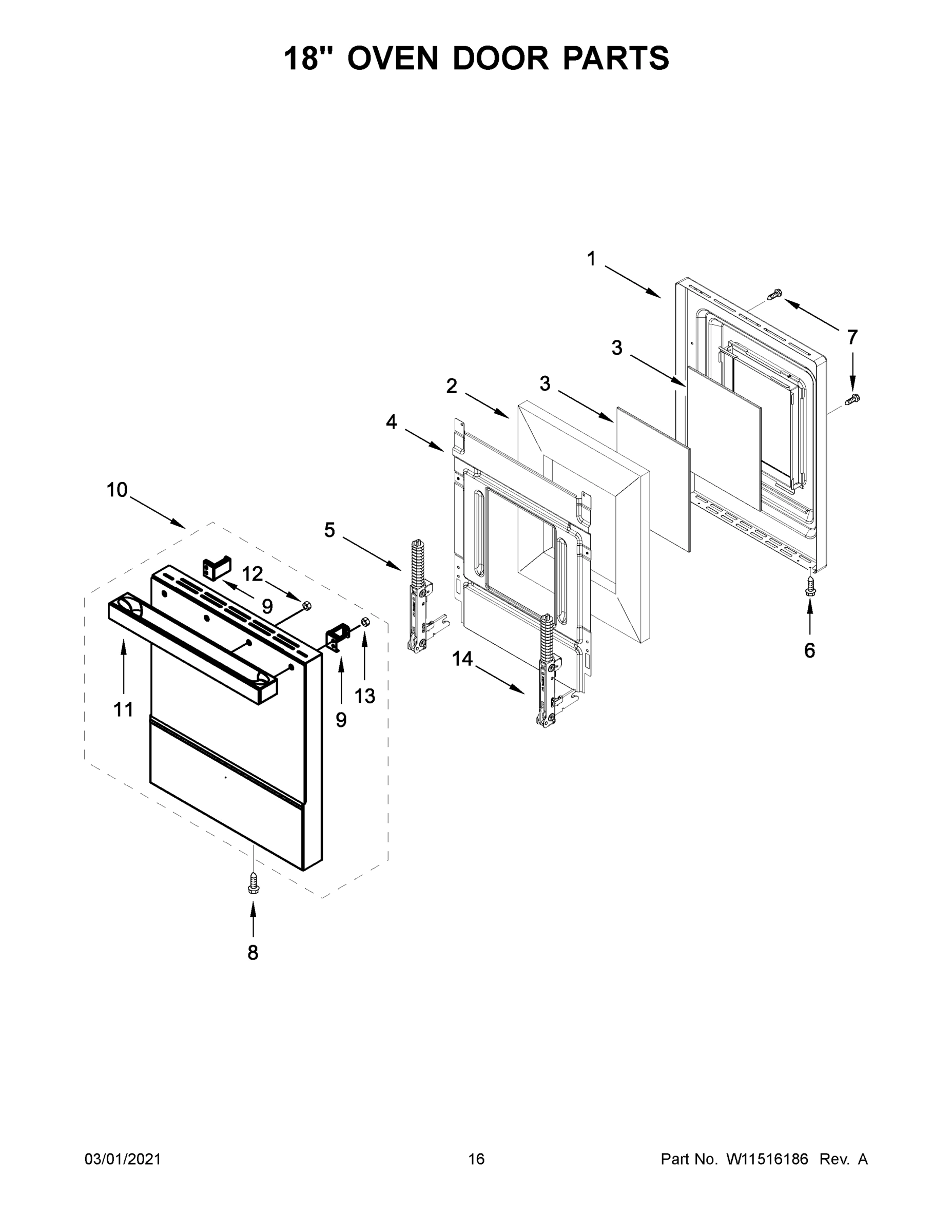 09 - 18" OVEN DOOR PARTS