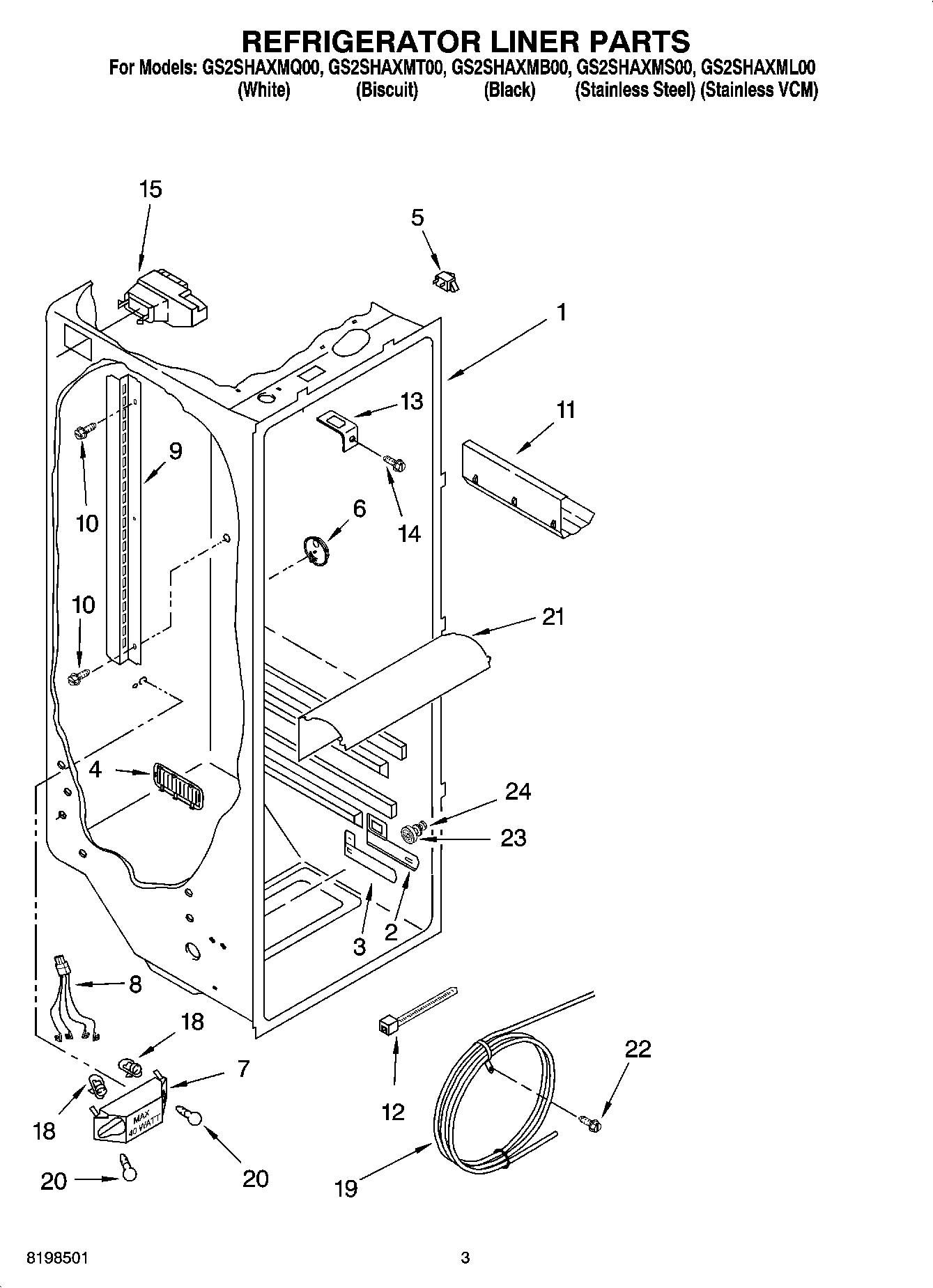 02 - REFRIGERATOR LINER PARTS
