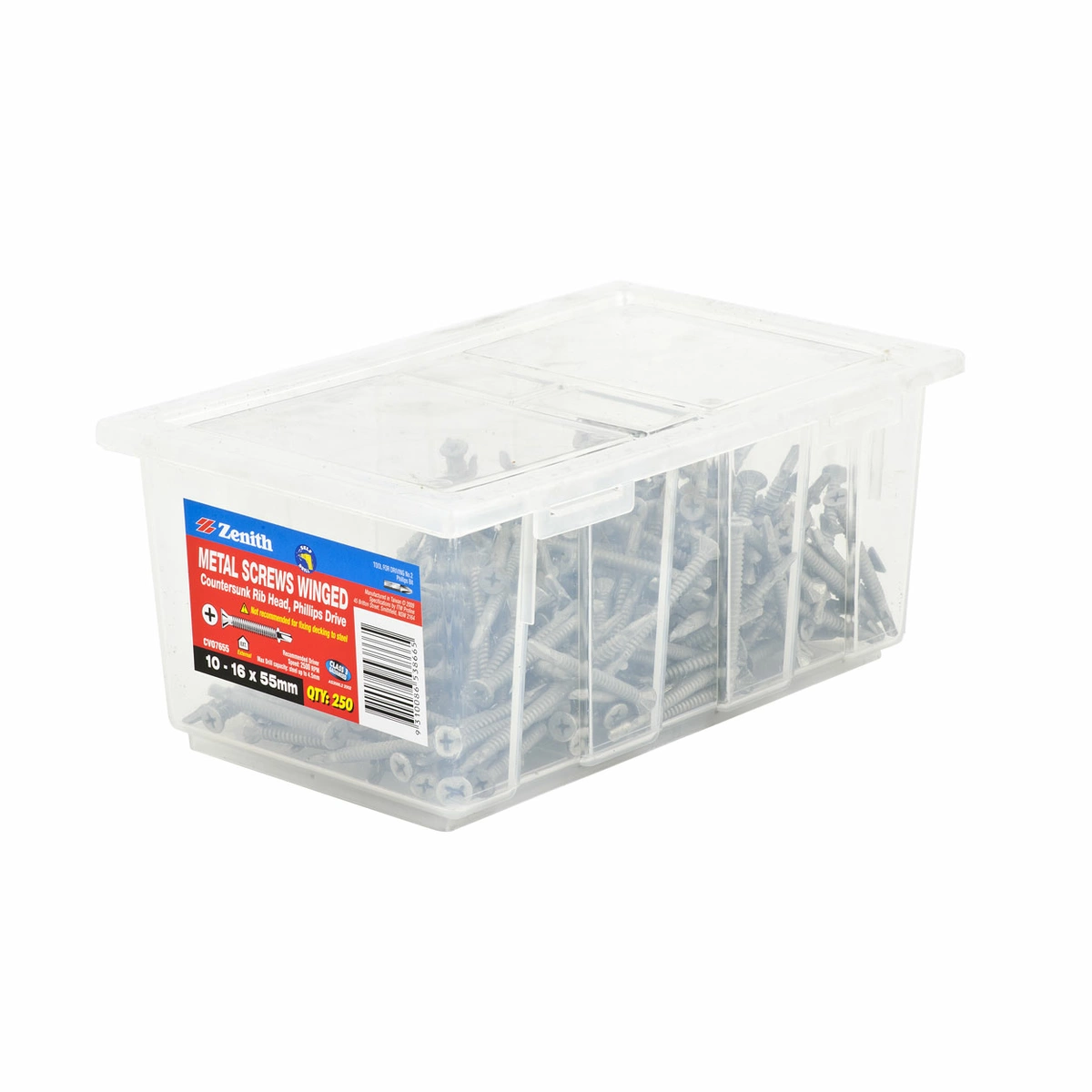 ZENITH® 10G x 55mm Class 3 Galvanised Metal Screws – 250 Pack