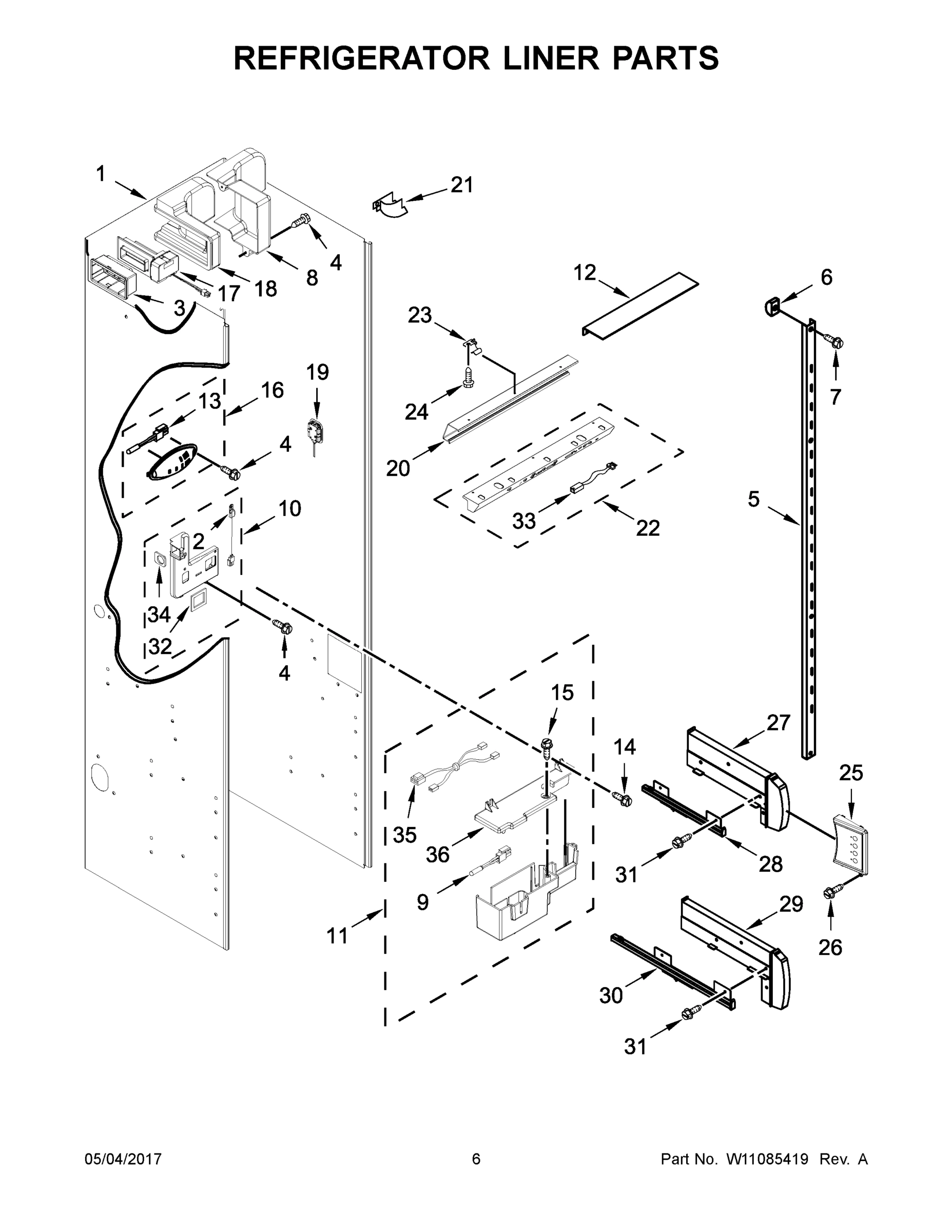 04 - REFRIGERATOR LINER PARTS