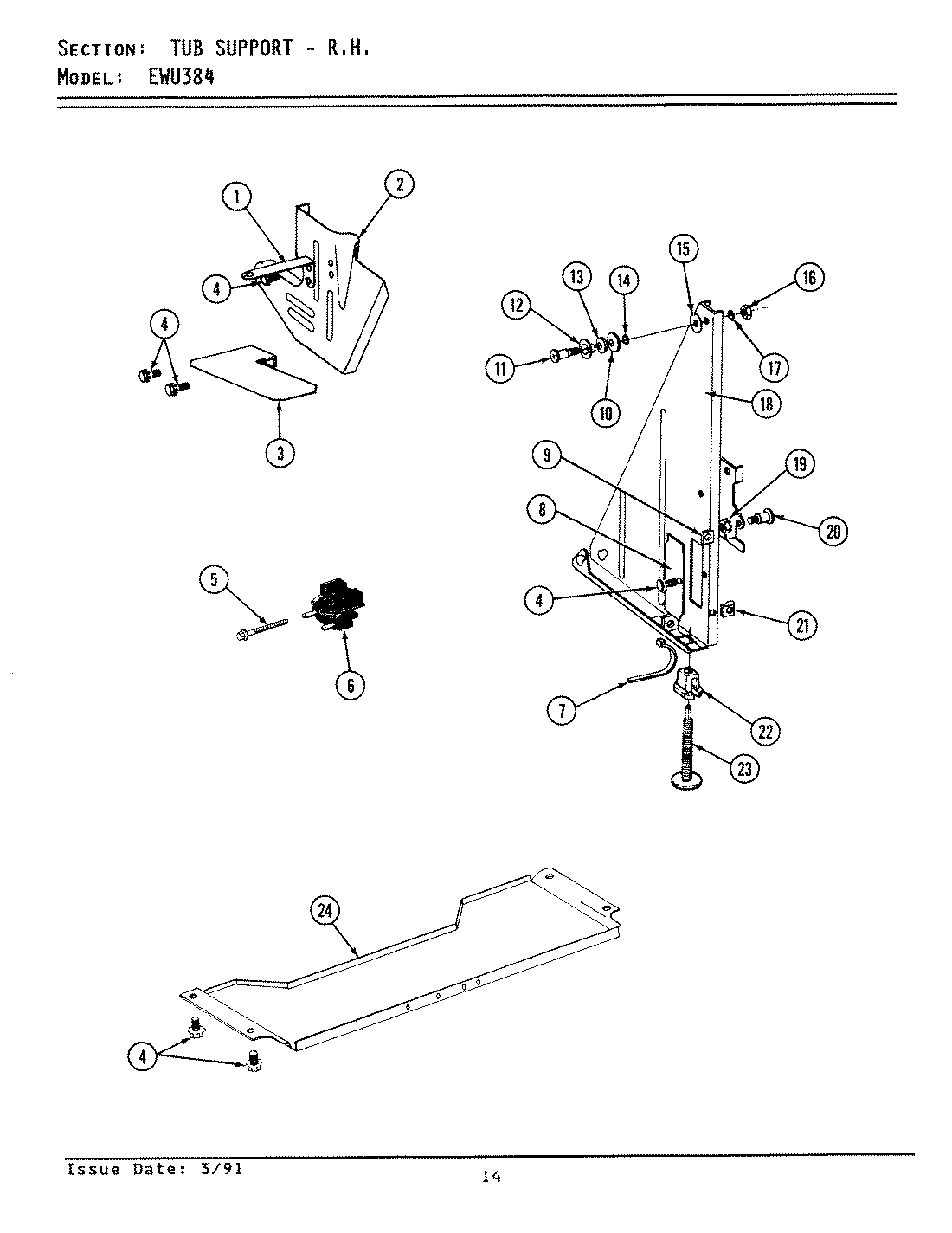 13 - TUB SUPPORT (RIGHT)