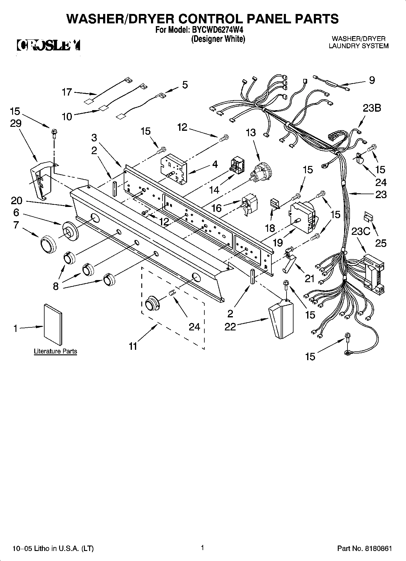 01 - WASHER/DRYER CONTROL PANEL PARTS