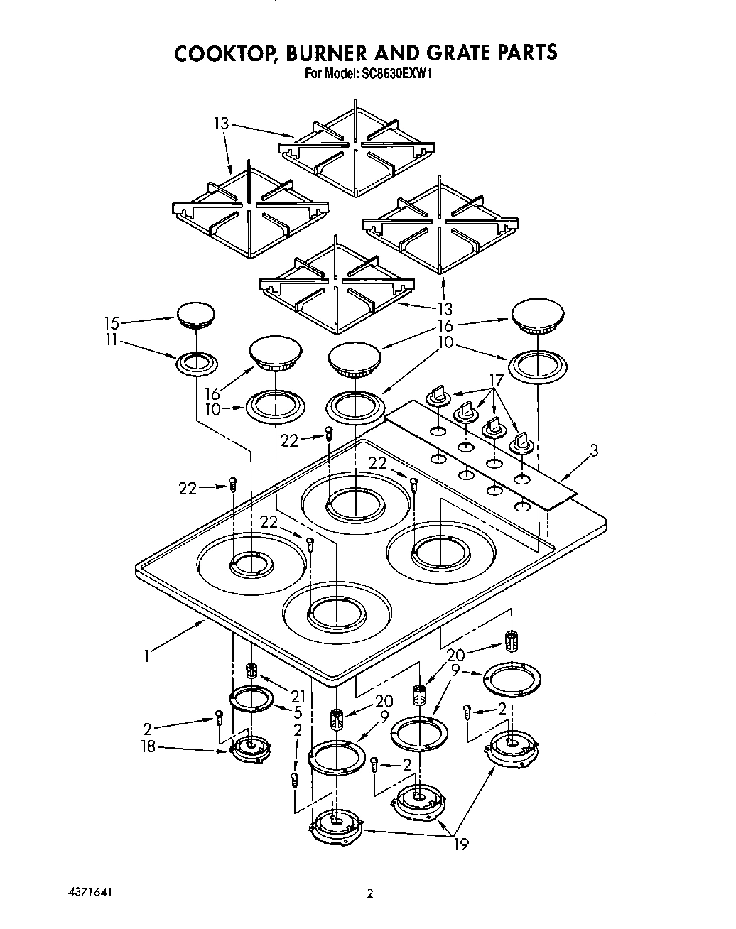 02 - COOKTOP, BURNER AND GRATE