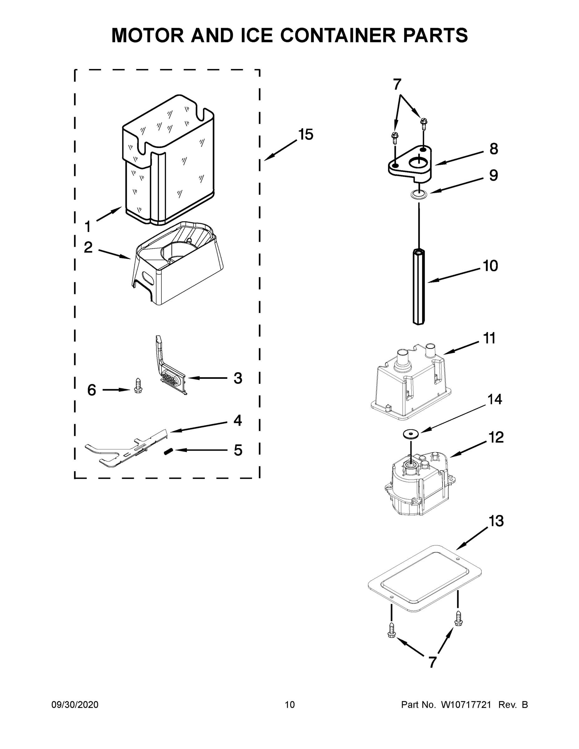06 - MOTOR AND ICE CONTAINER PARTS