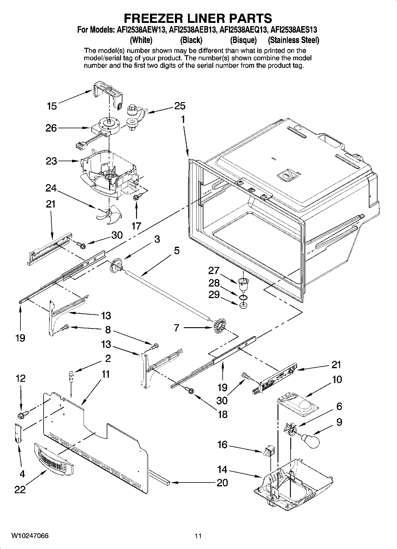 06 - FREEZER LINER PARTS
