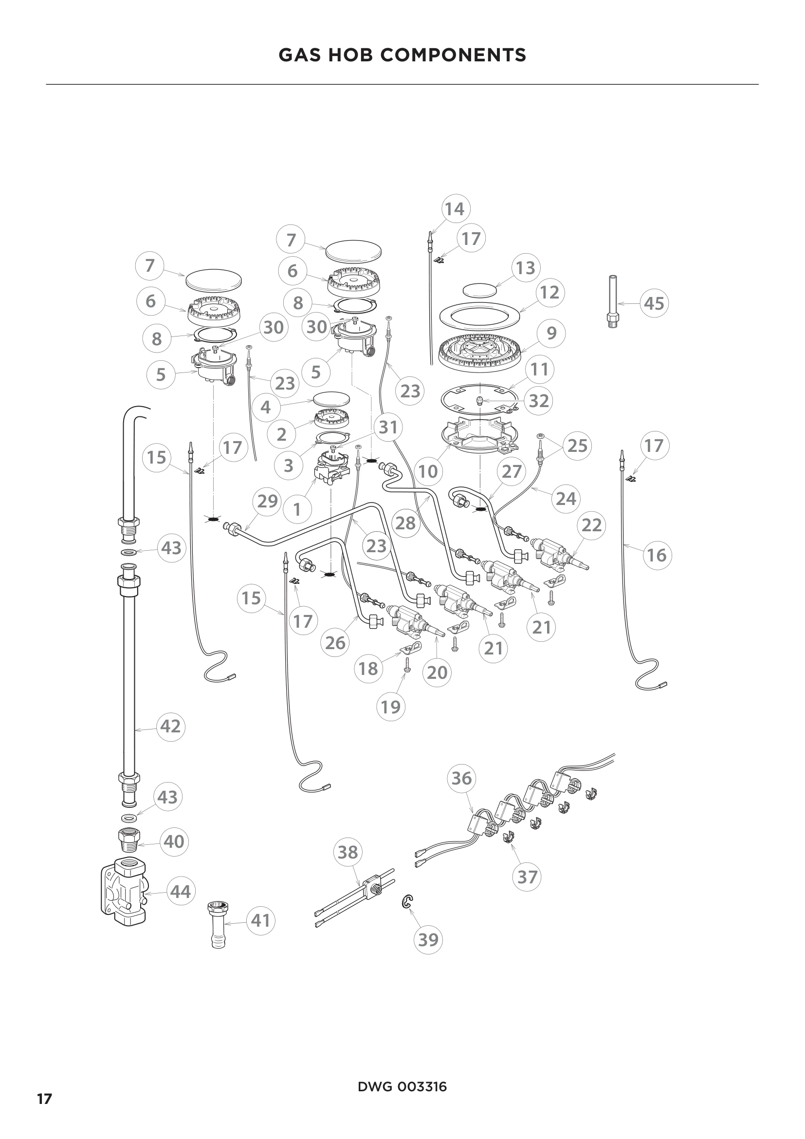 GAS HOB COMPONENTS