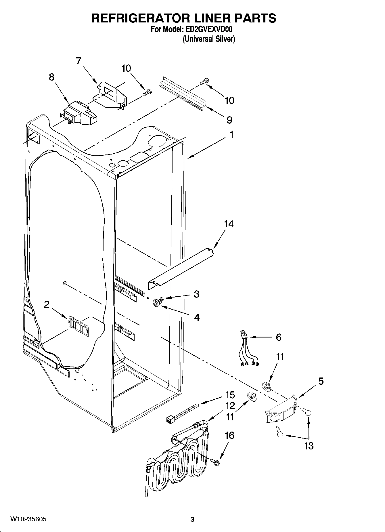 02 - REFRIGERATOR LINER PARTS