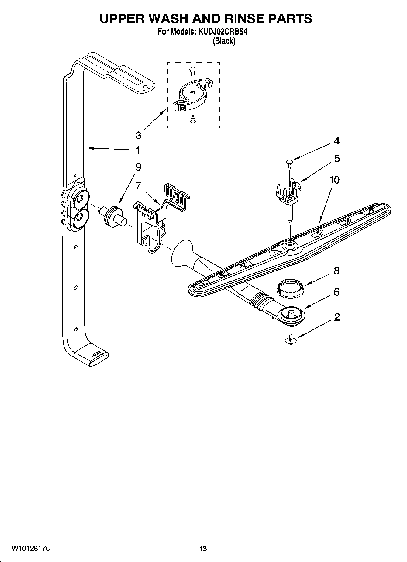 10 - UPPER WASH AND RINSE PARTS