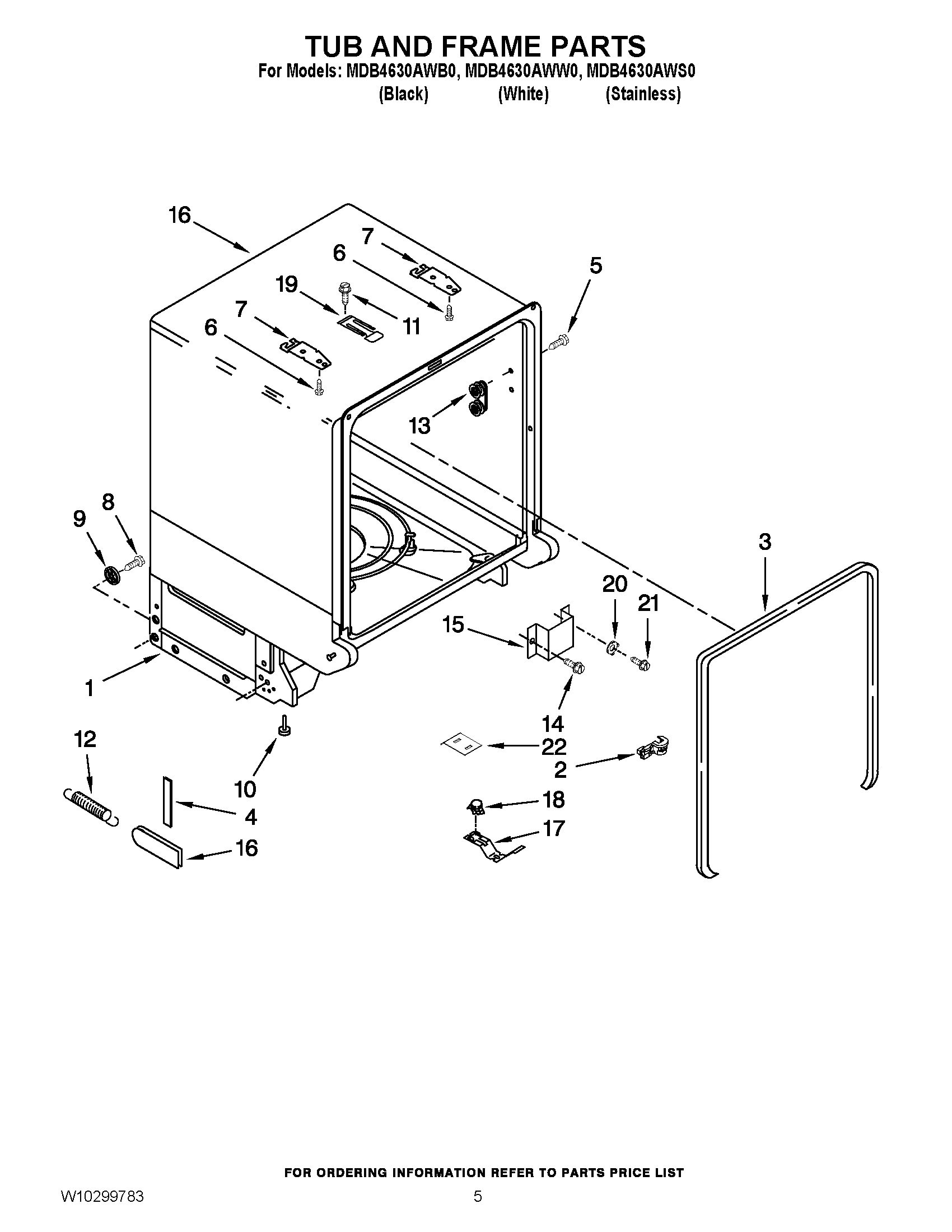 05 - TUB AND FRAME PARTS