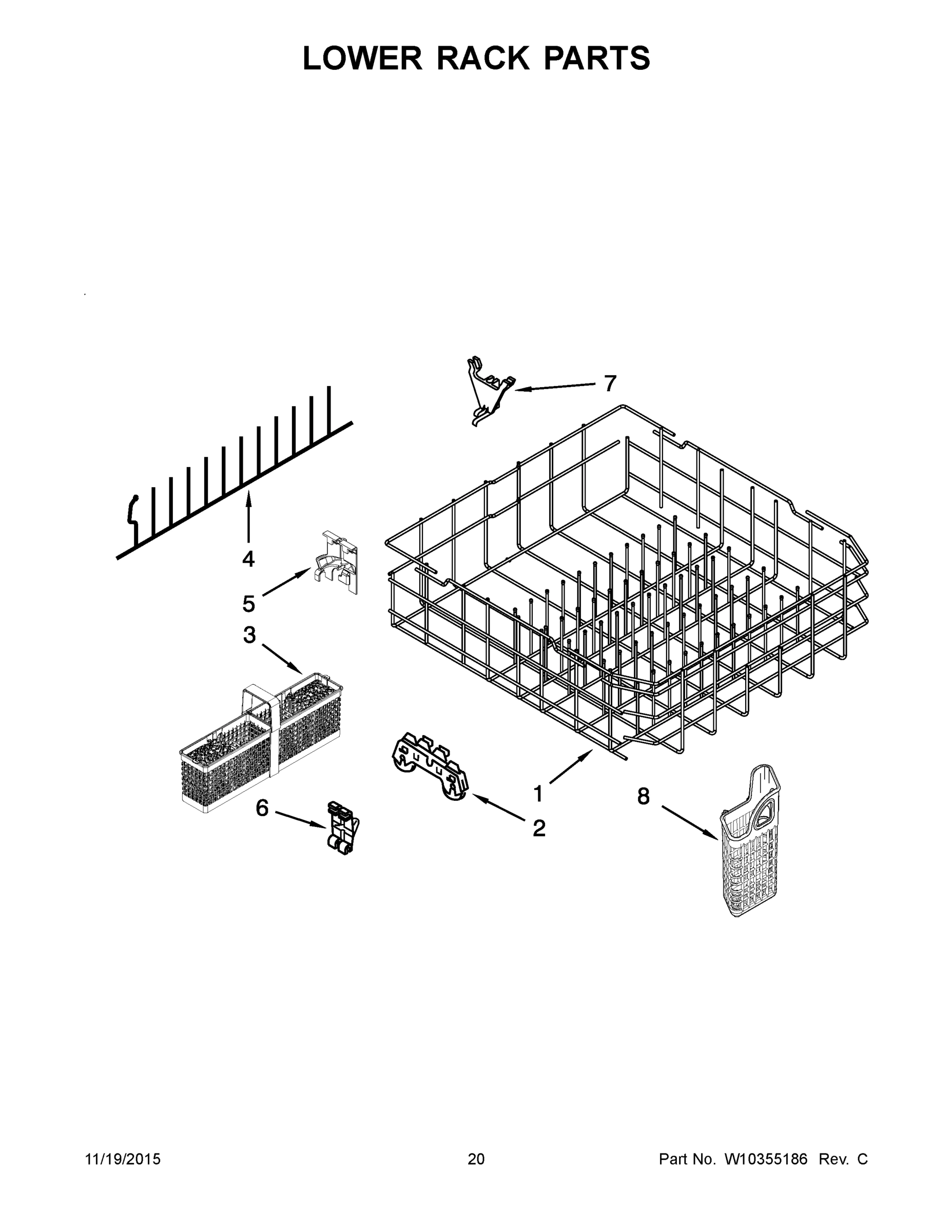 11 - LOWER RACK PARTS