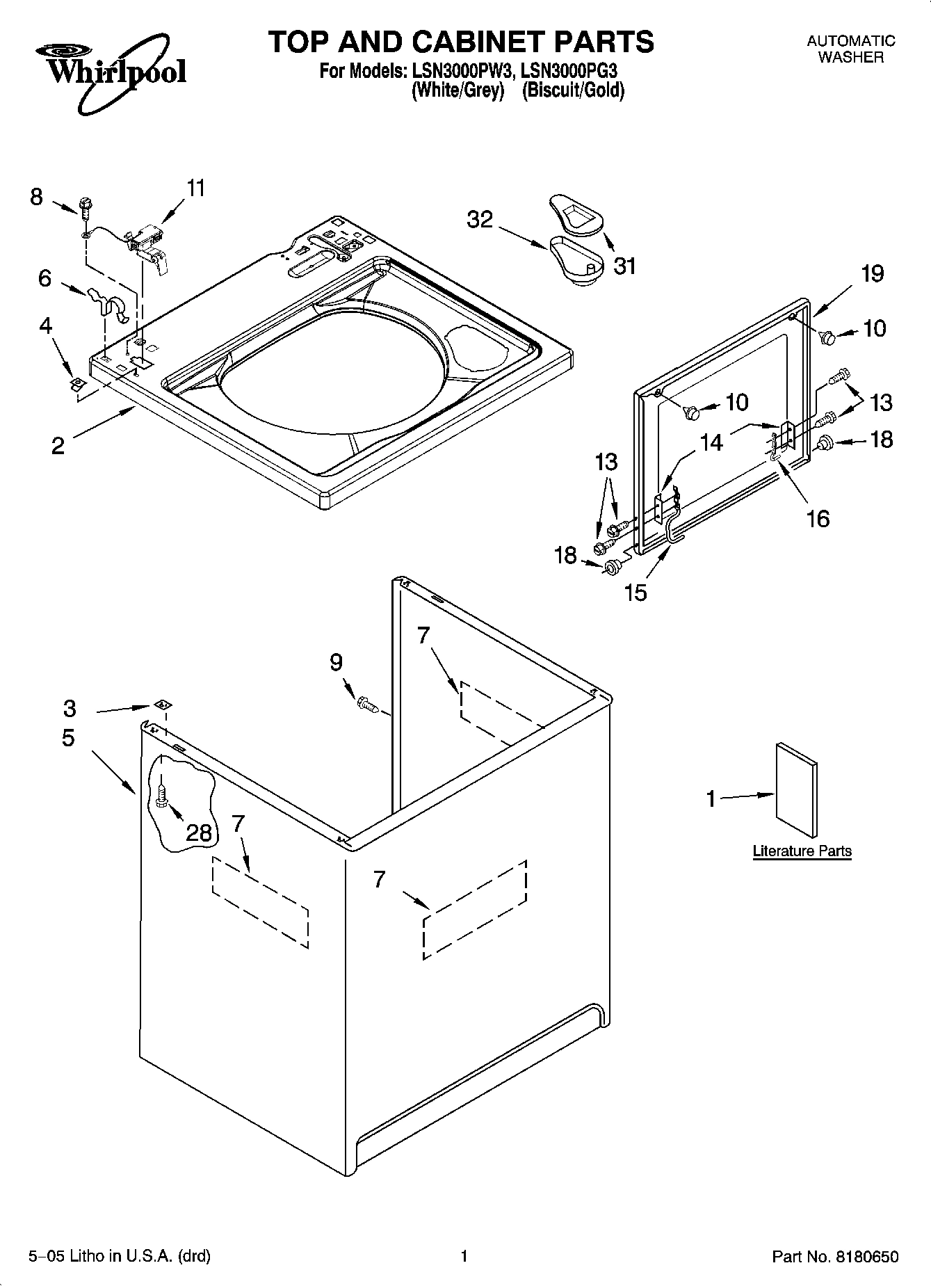 01 - TOP AND CABINET PARTS