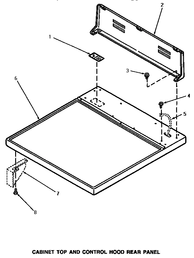 01 - CABINET TOP & CONTROL HOOD REAR PANEL