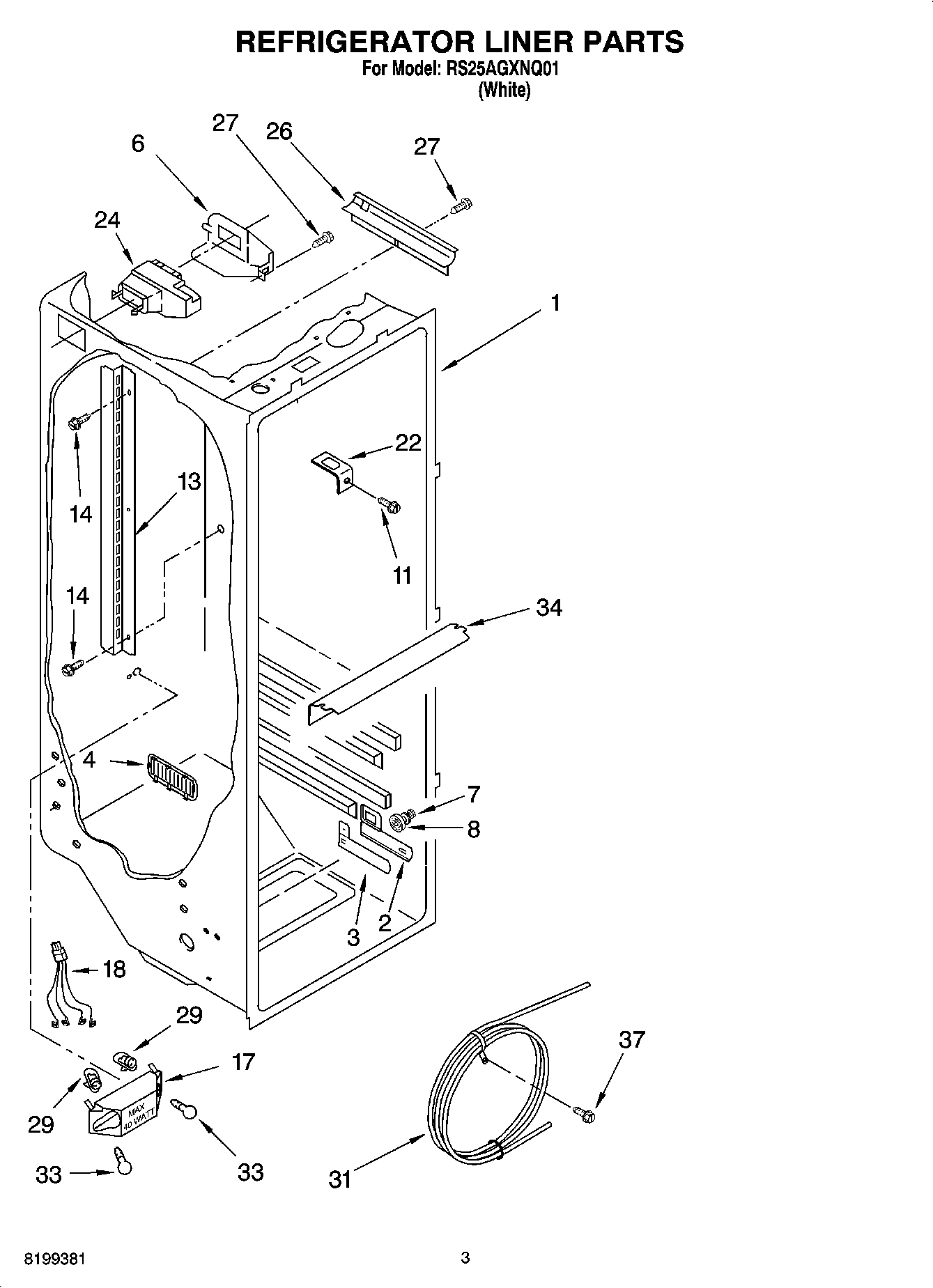 02 - REFRIGERATOR LINER PARTS