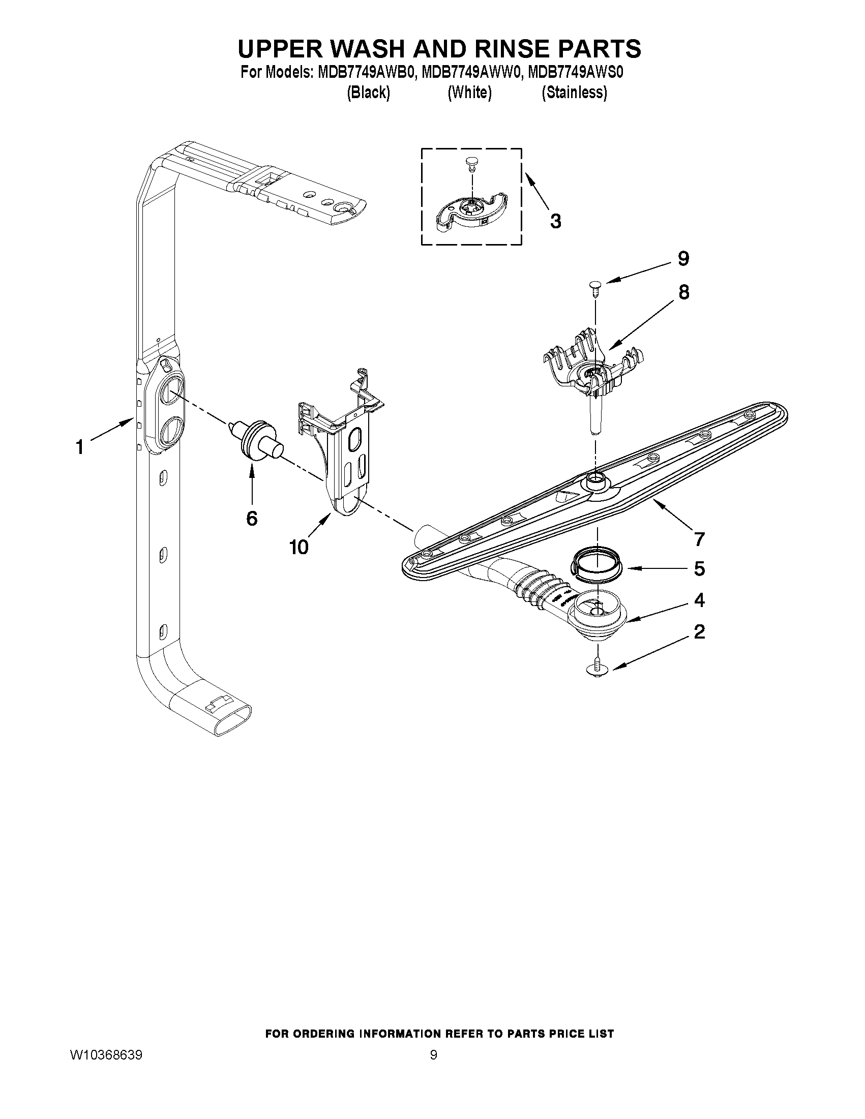 07 - UPPER WASH AND RINSE PARTS