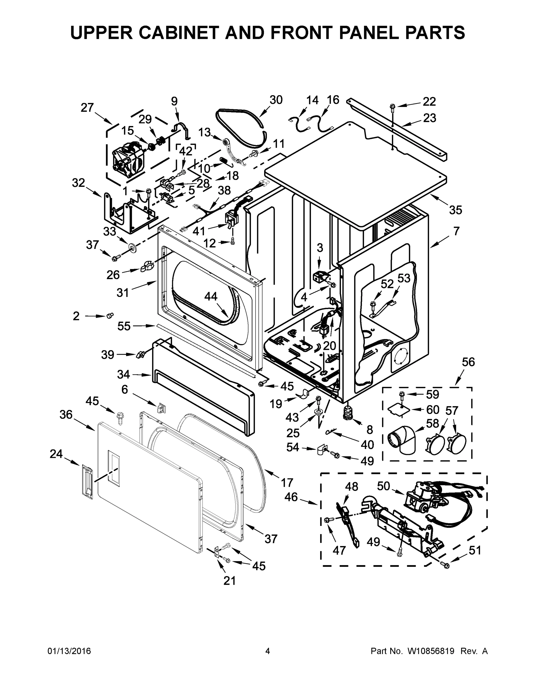 03 - UPPER CABINET AND FRONT PANEL PARTS
