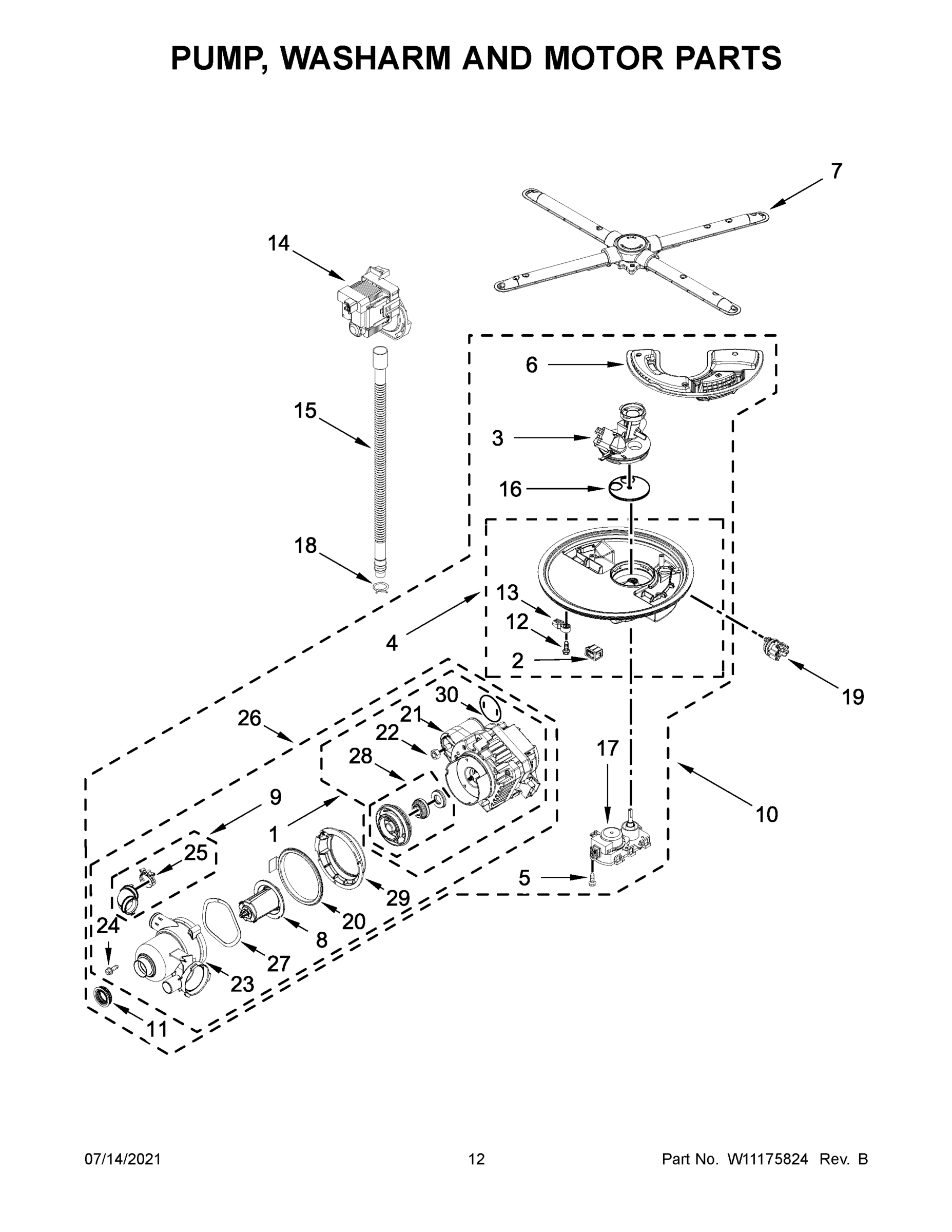 07 - PUMP, WASHARM AND MOTOR PARTS