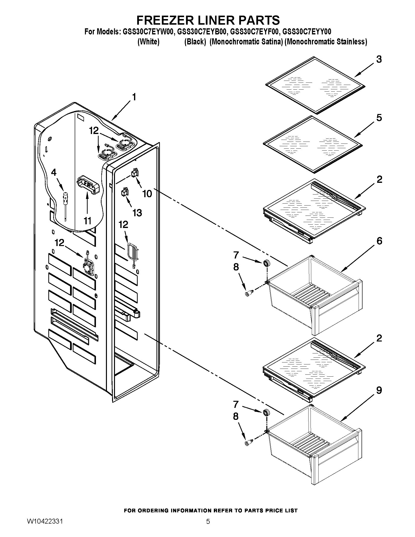 04 - FREEZER LINER PARTS
