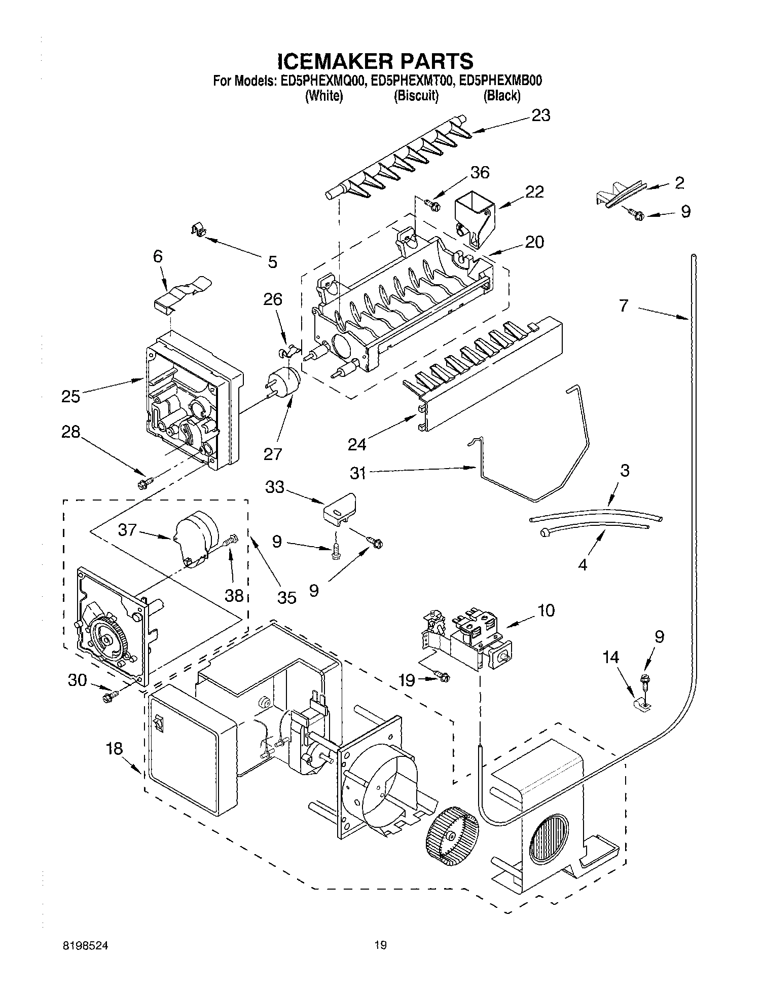 12 - ICEMAKER PARTS, PARTS NOT ILLUSTRATED