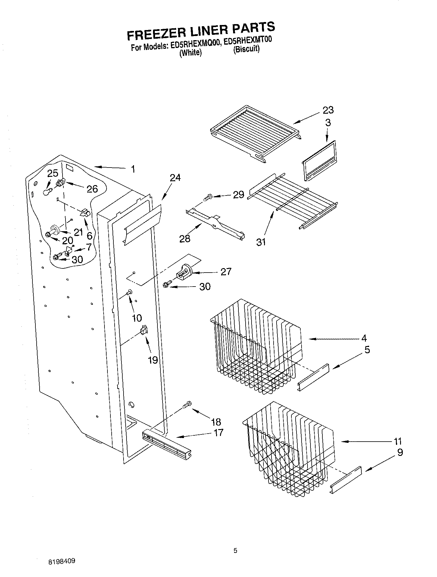 04 - FREEZER LINER PARTS