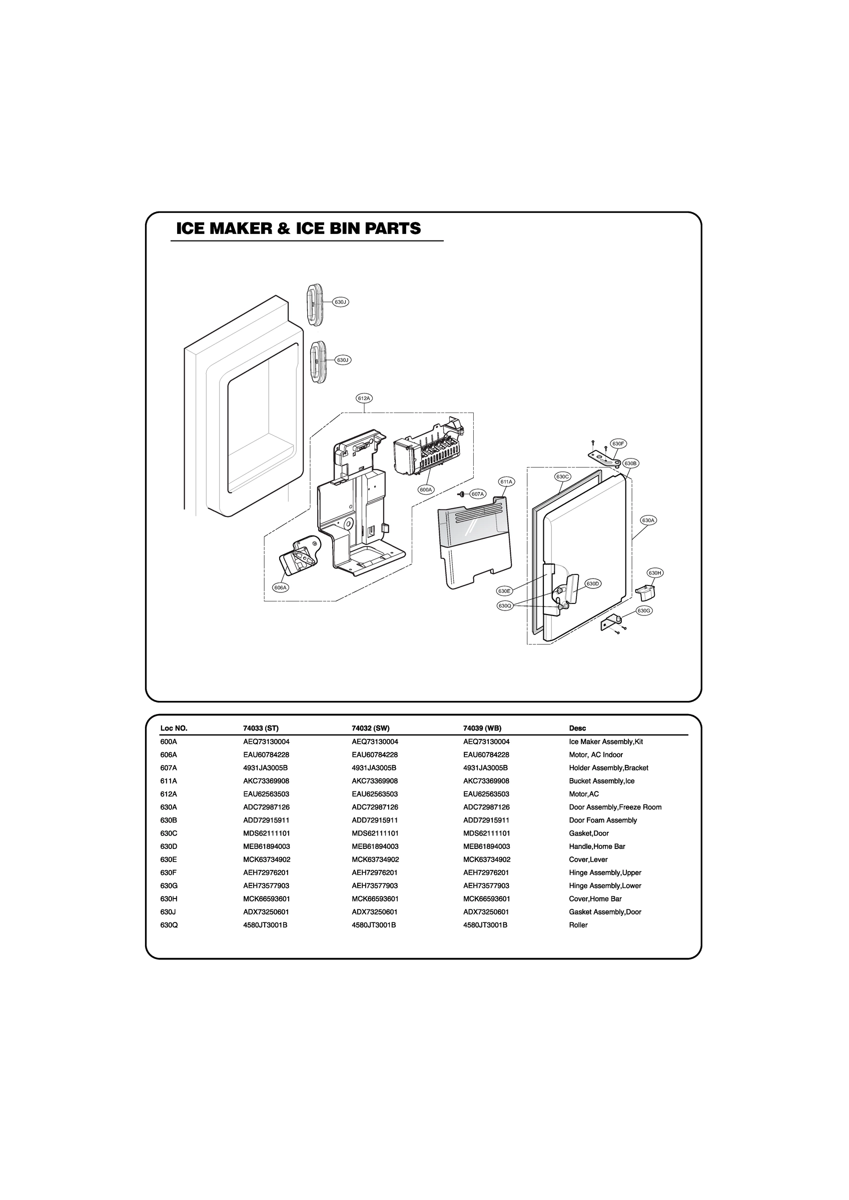 ICEMAKER & ICE BIN PARTS