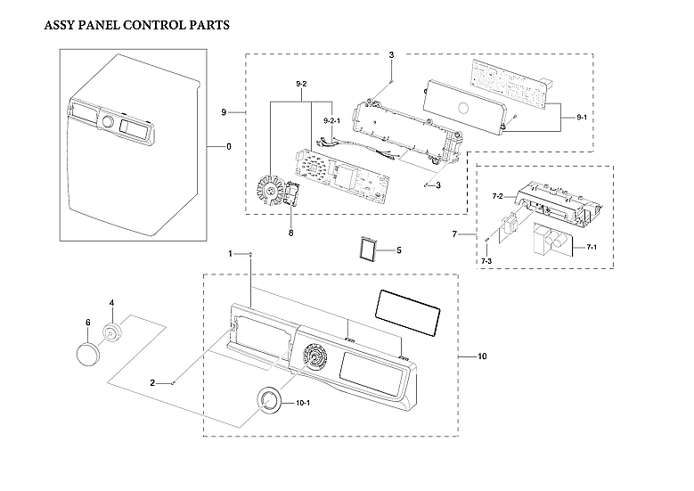CONTROL PANEL PARTS ASSY