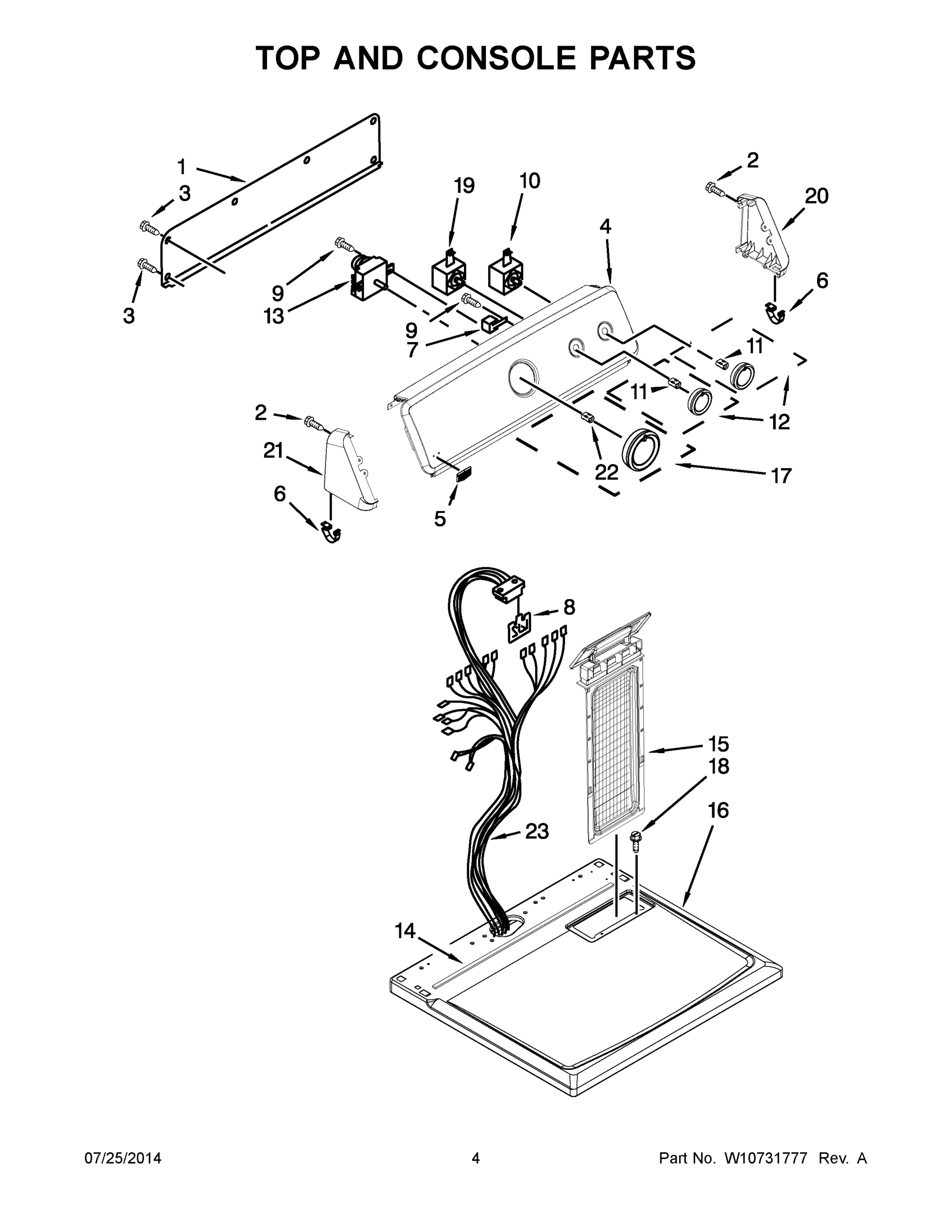 03 - TOP AND CONSOLE PARTS